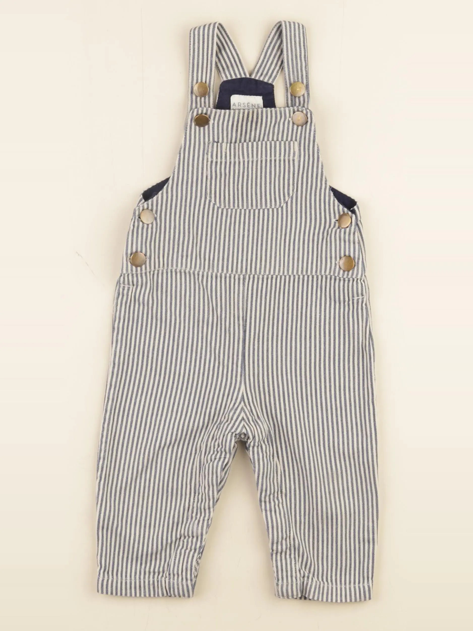 Arsène et les pipelettes - salopette bleu, blanc - 12 mois