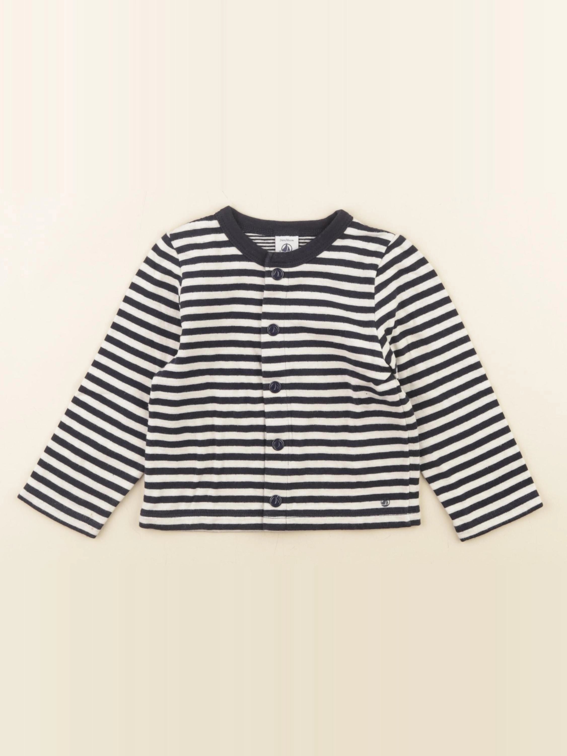 Petit Bateau - tee-shirt bleu, blanc - 24 mois