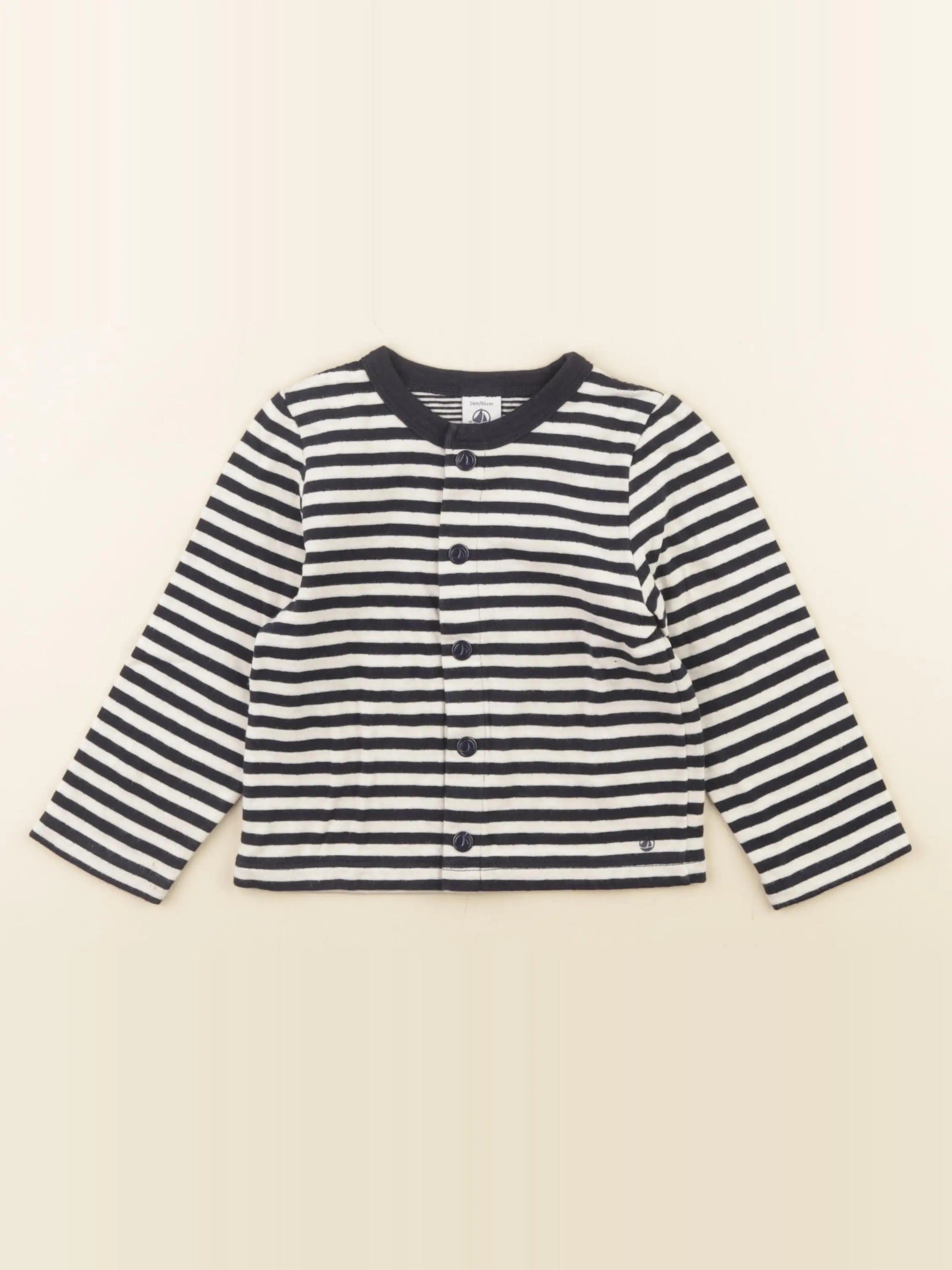 Petit Bateau - tee-shirt bleu, blanc - 24 mois