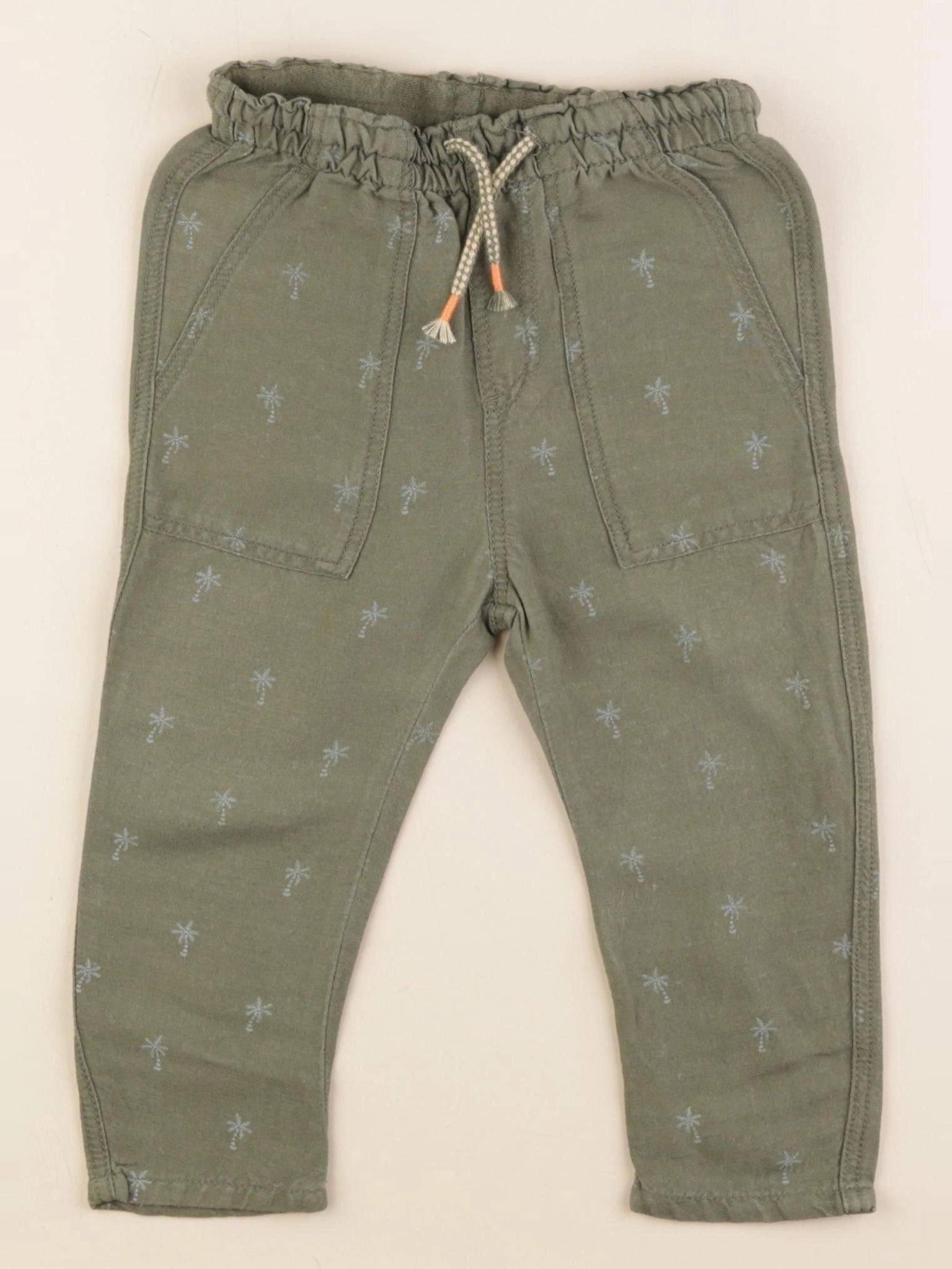 Zara - pantalon vert - 12/18 mois