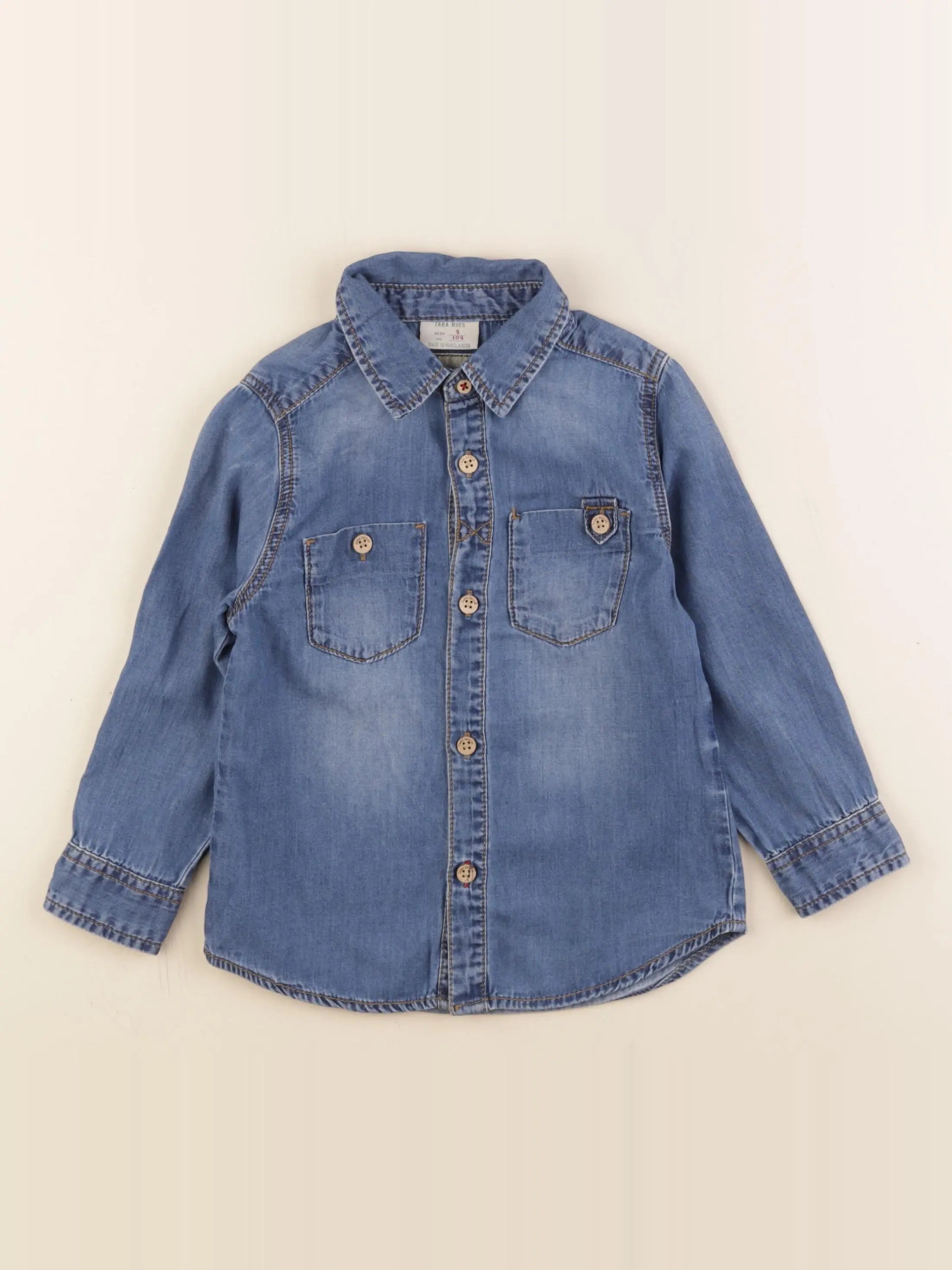 Zara - chemise bleu - 4 ans