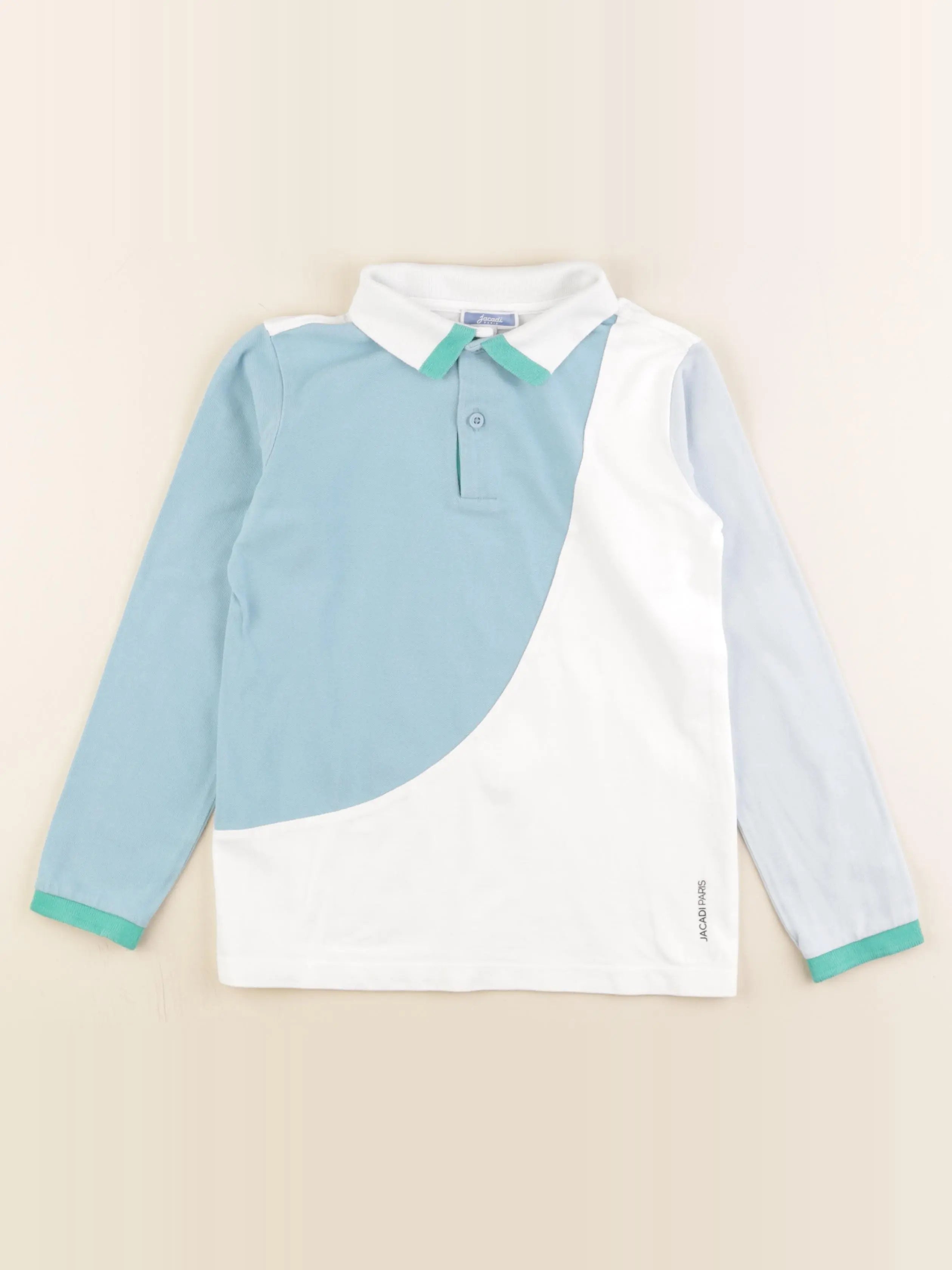 Jacadi - polo blanc, bleu - 8 ans