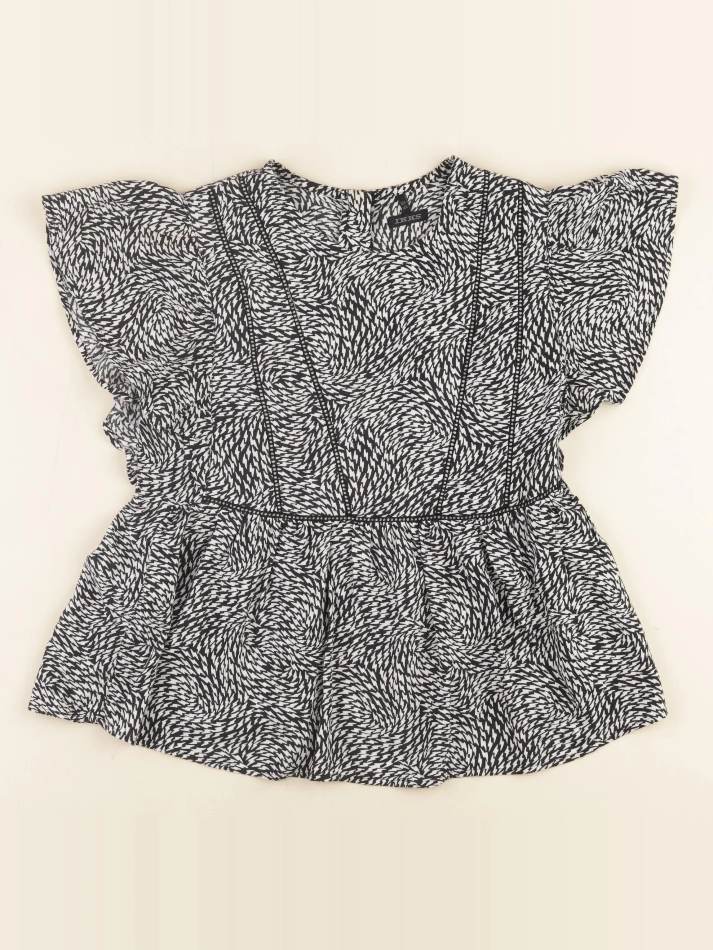IKKS - blouse noir, blanc - 10 ans