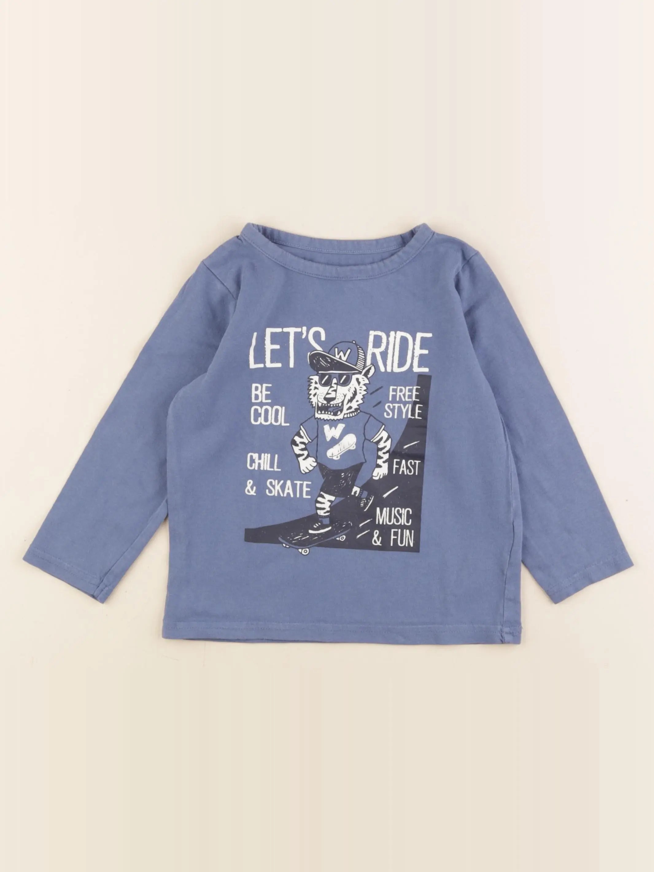 Vertbaudet - tee-shirt bleu - 3 ans