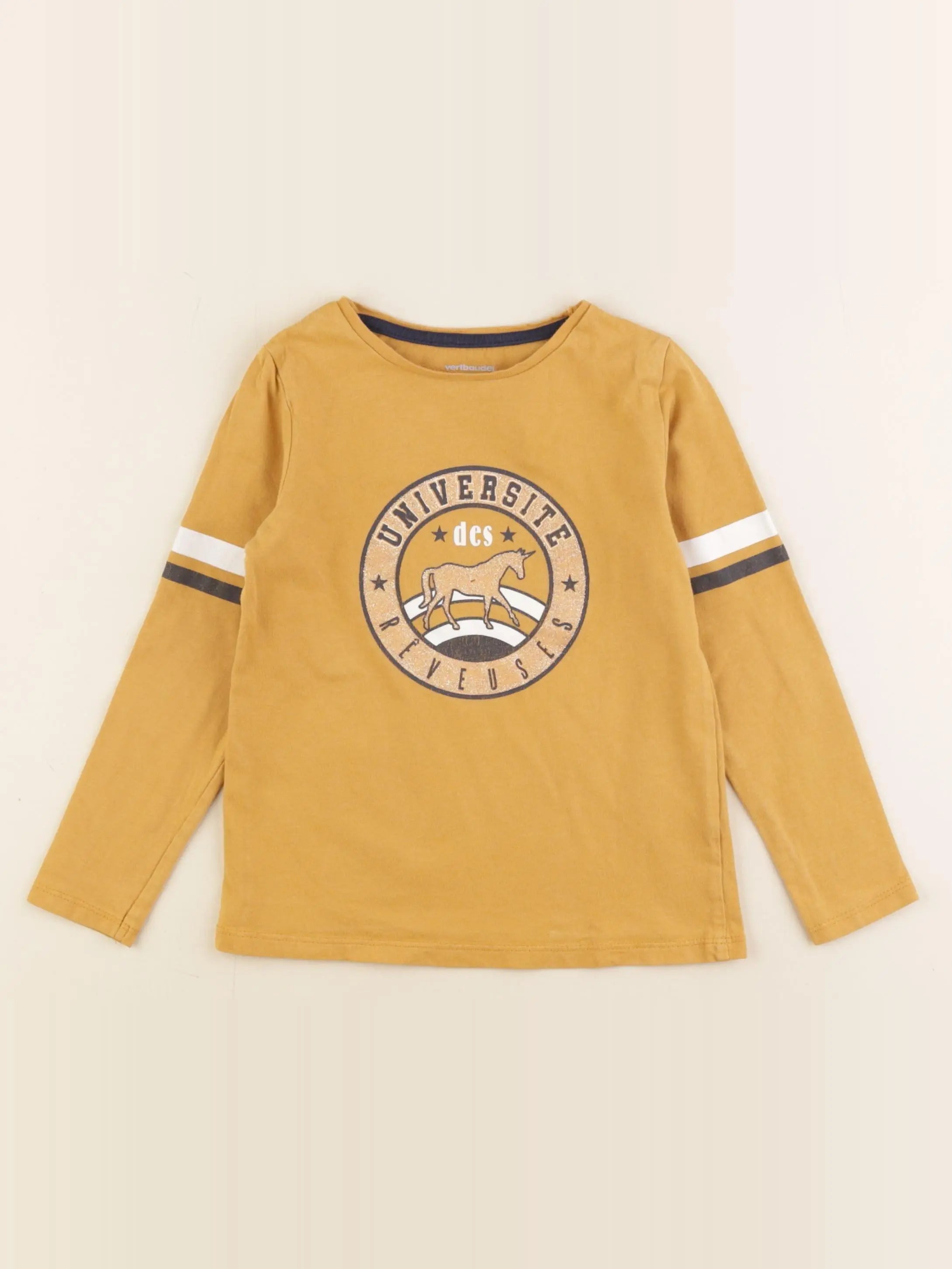 Vertbaudet - tee-shirt or, jaune - 5 ans