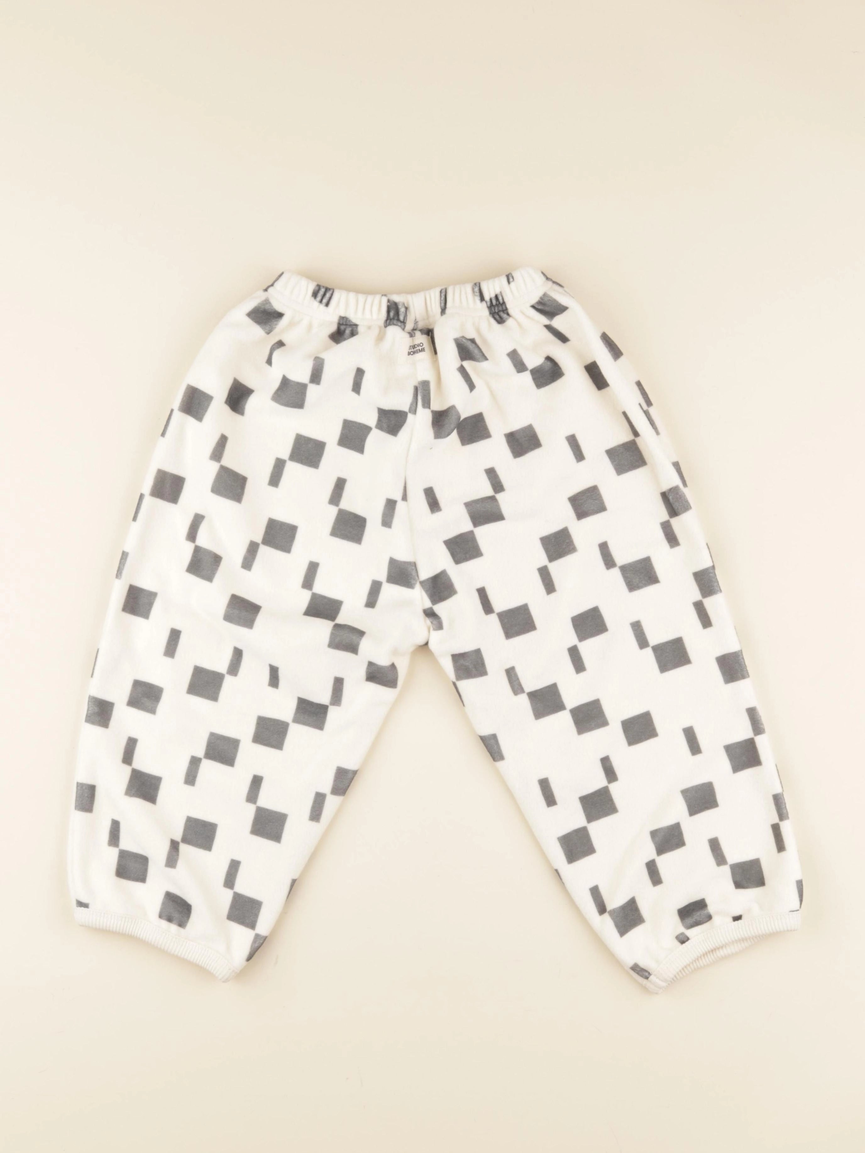 Pantalon Porgy Polaire carres beige