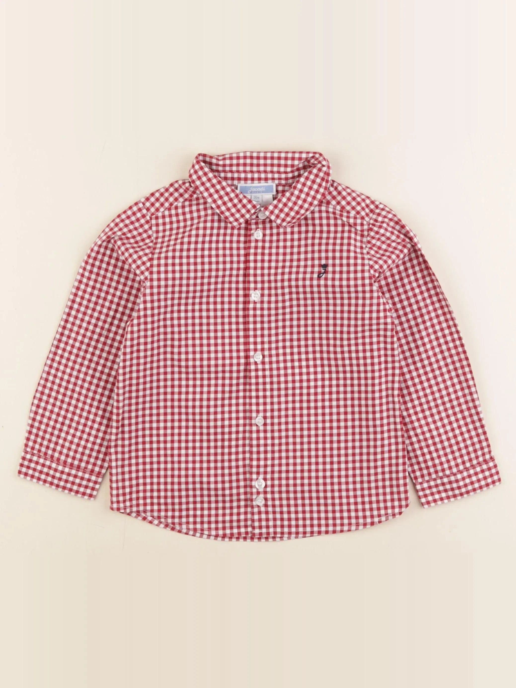 Jacadi - chemise rouge, blanc - 36 mois