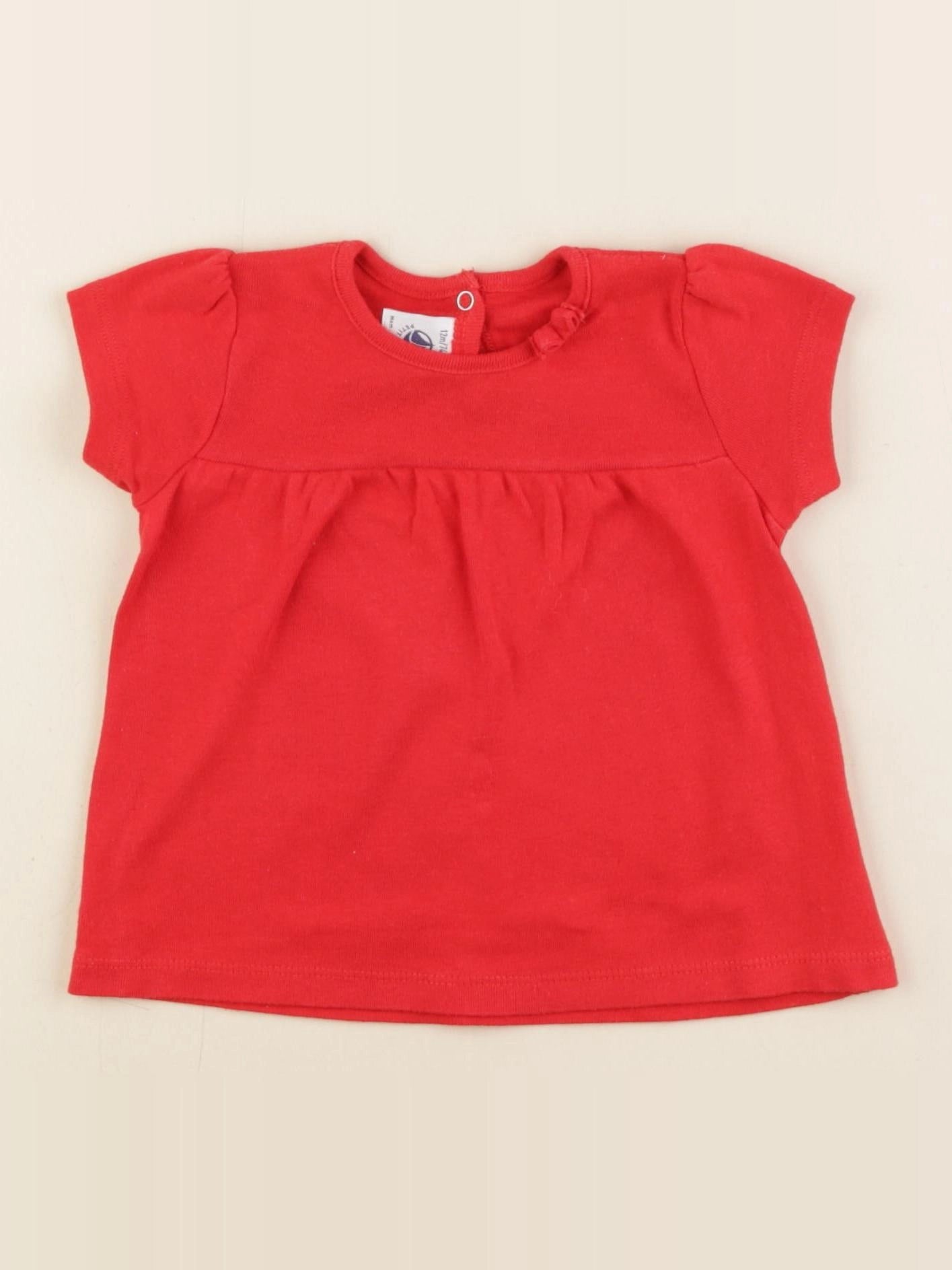 Petit Bateau - tee-shirt rouge - 12 mois