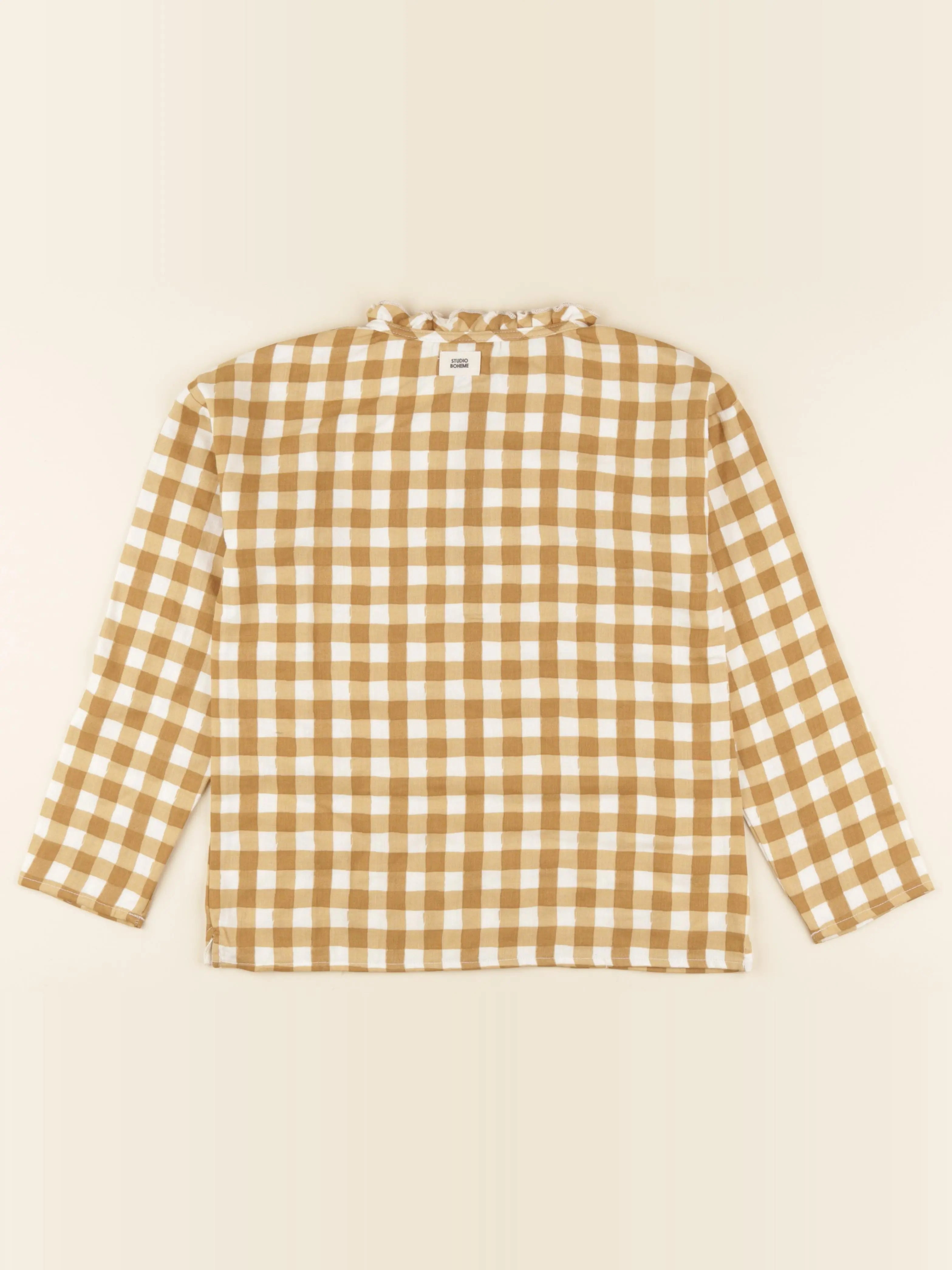 Blouse Olympe Vichy caramel