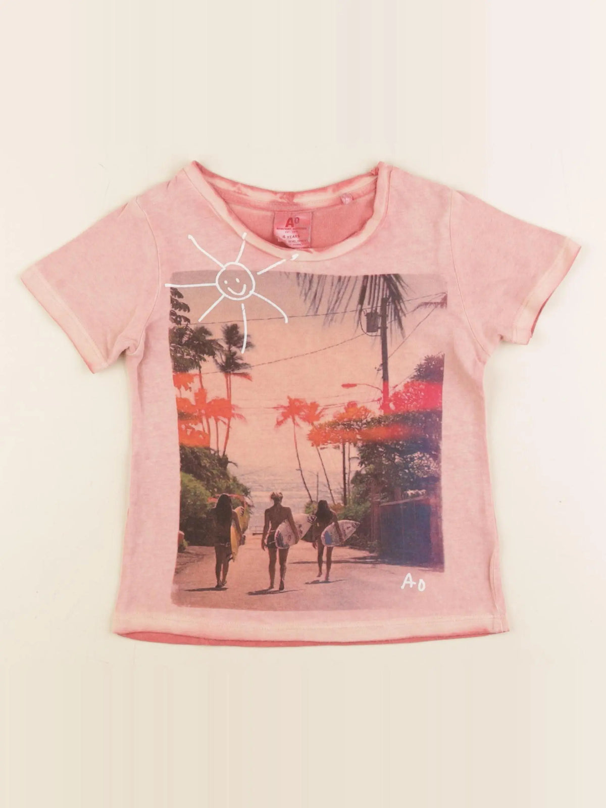 American Outfitters - tee-shirt rose - 4 ans