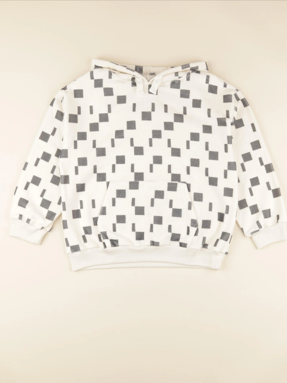 Sweat Robin Polaire carres beige