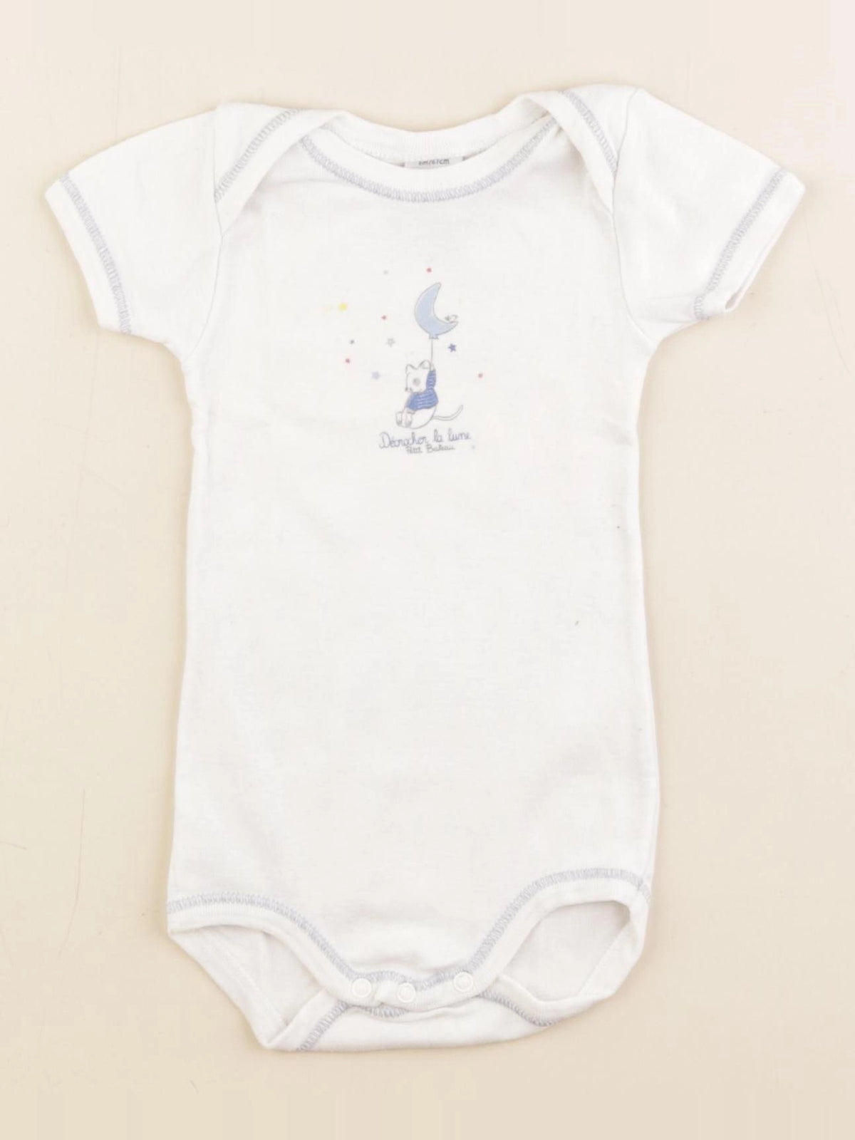 Petit Bateau - body blanc - 6 mois