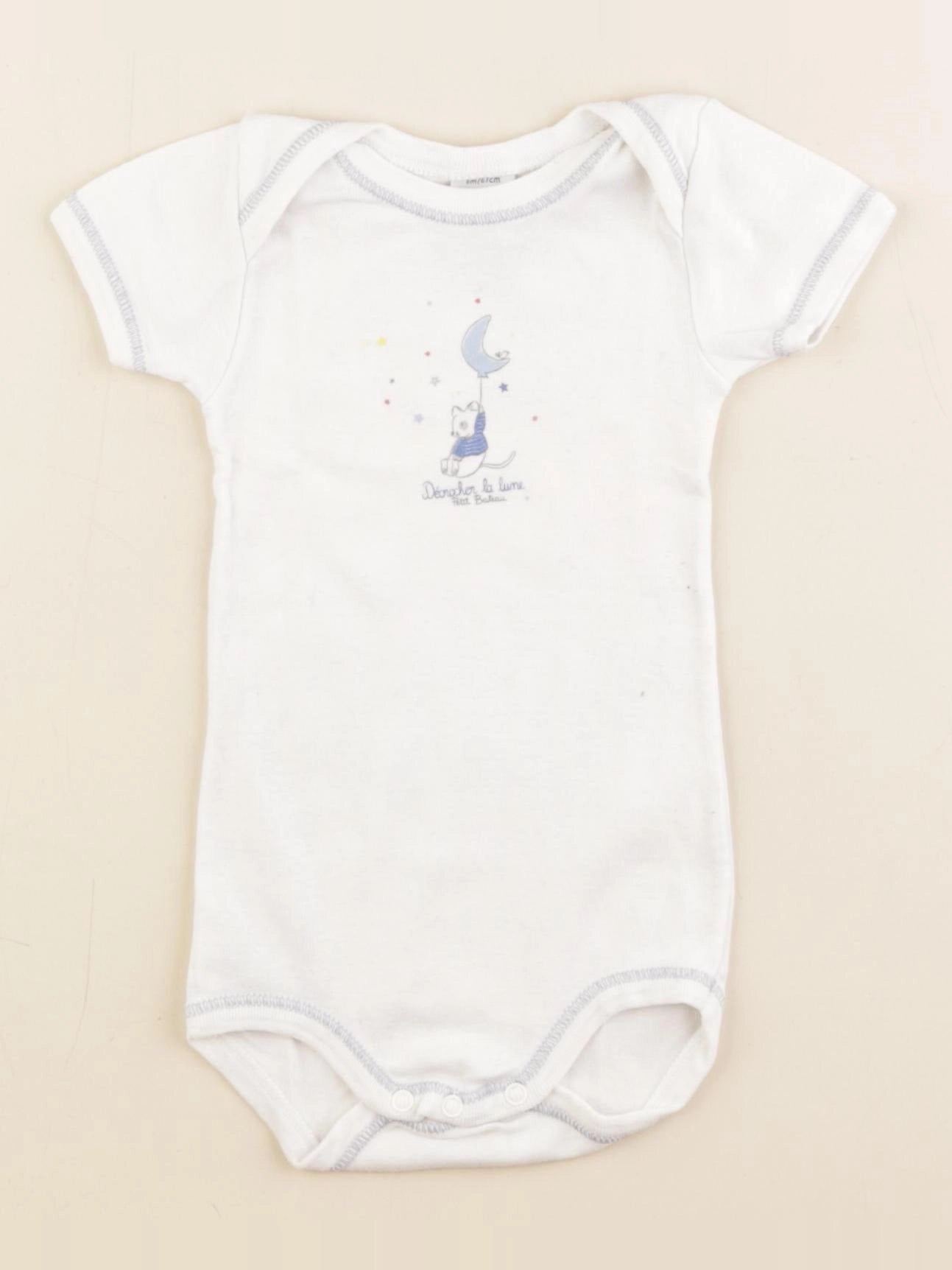 Petit Bateau - body blanc - 6 mois