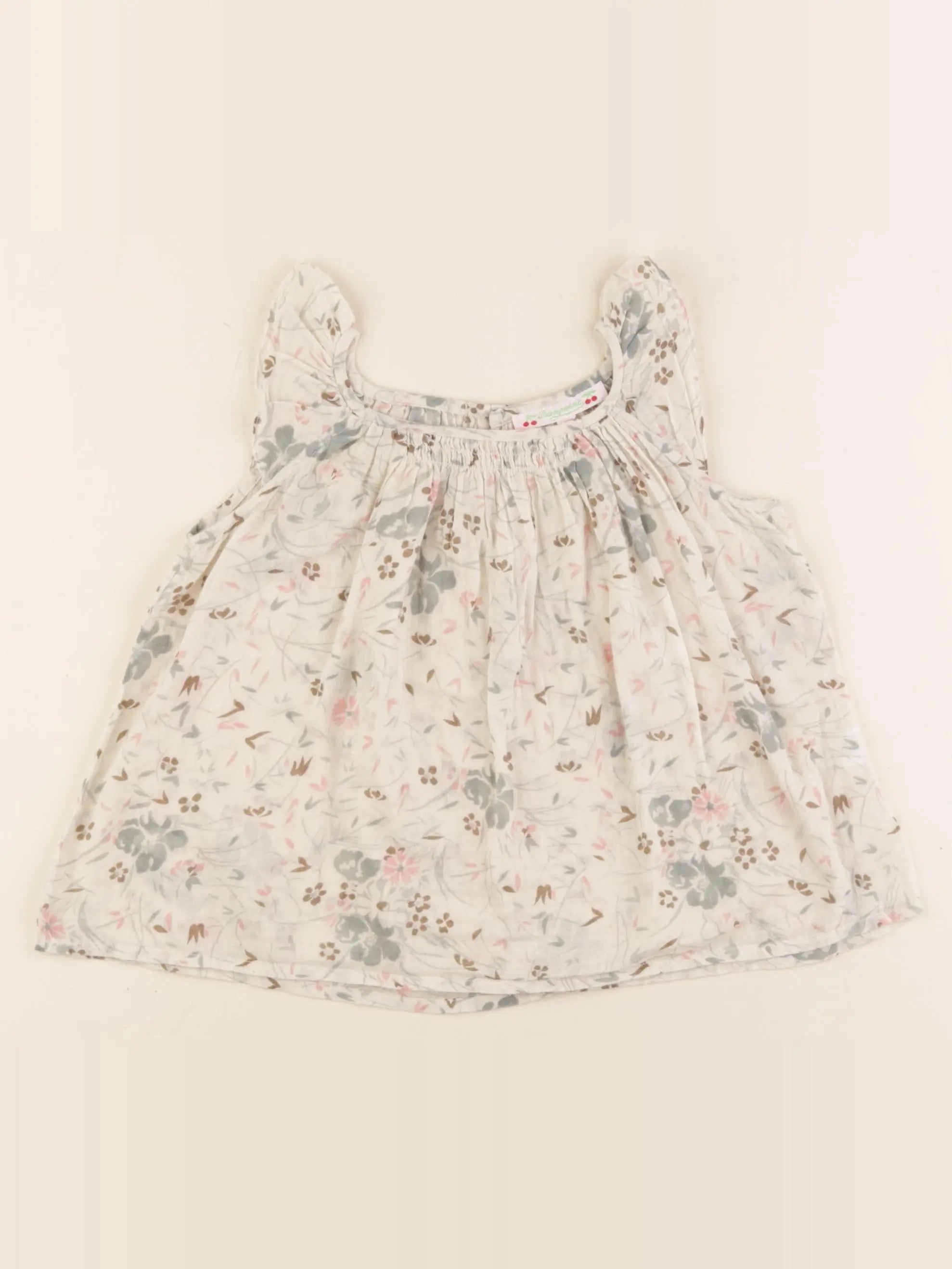 Bonpoint - blouse gris, bleu - 3 ans