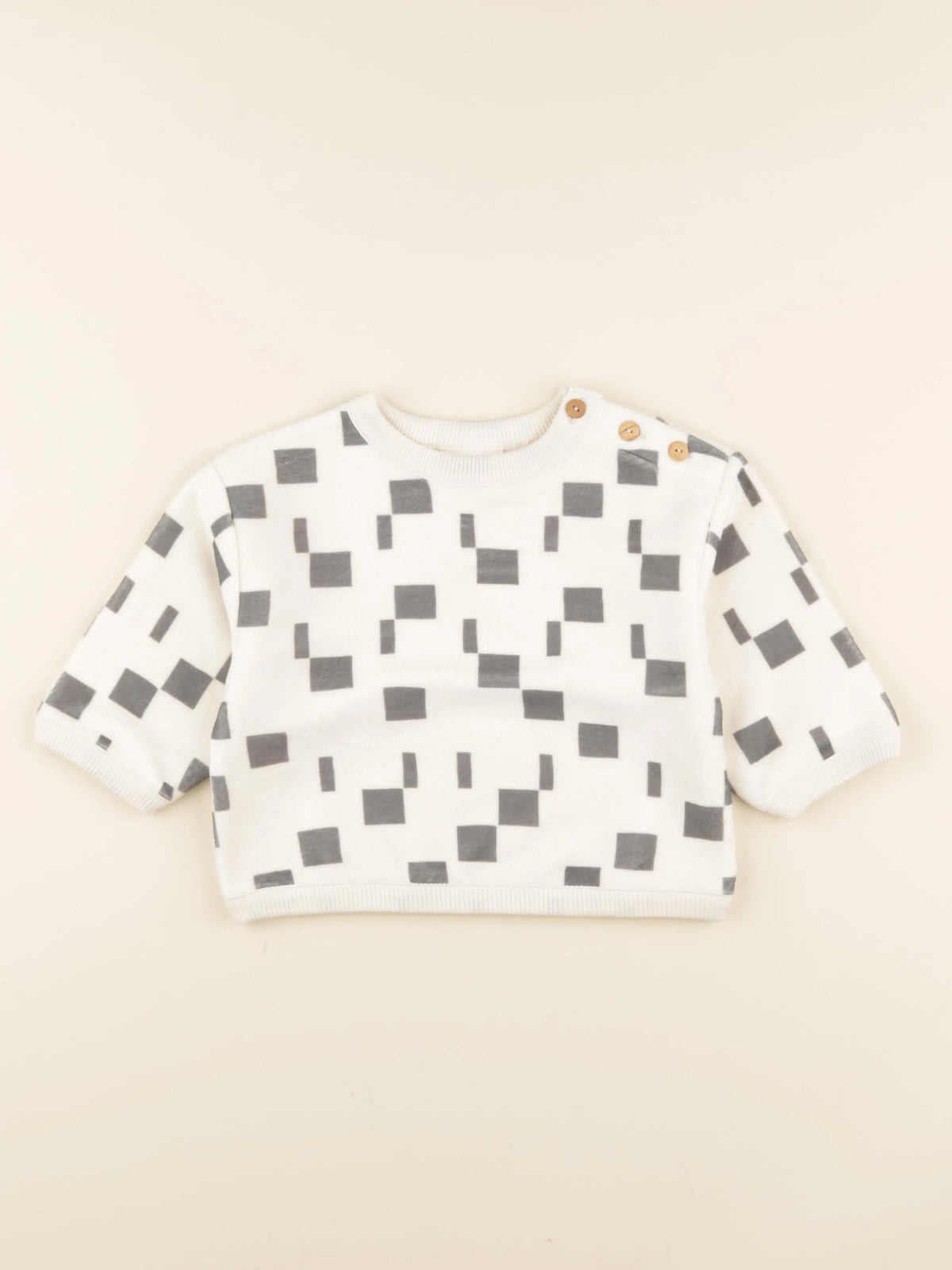 Sweat Ours Polaire Carres beige