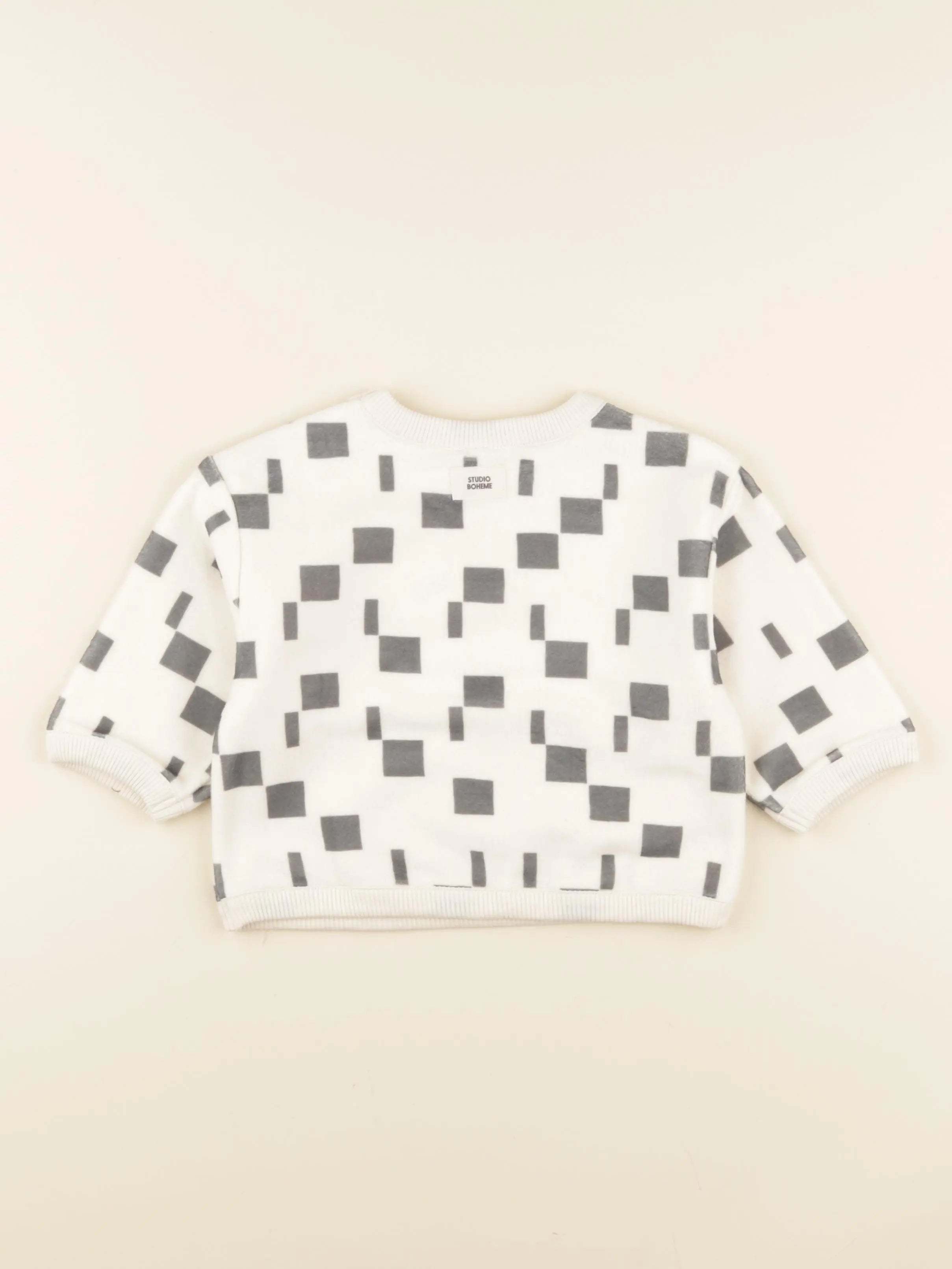 Sweat Ours Polaire Carres beige