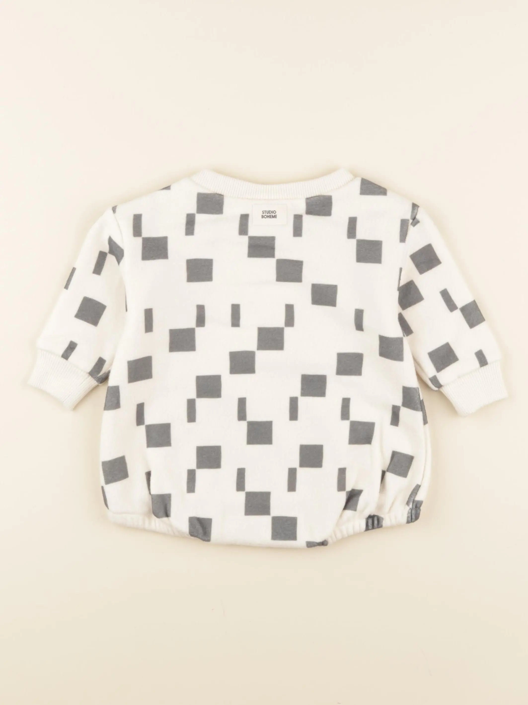 Barboteuse Milo Polaire carres beige