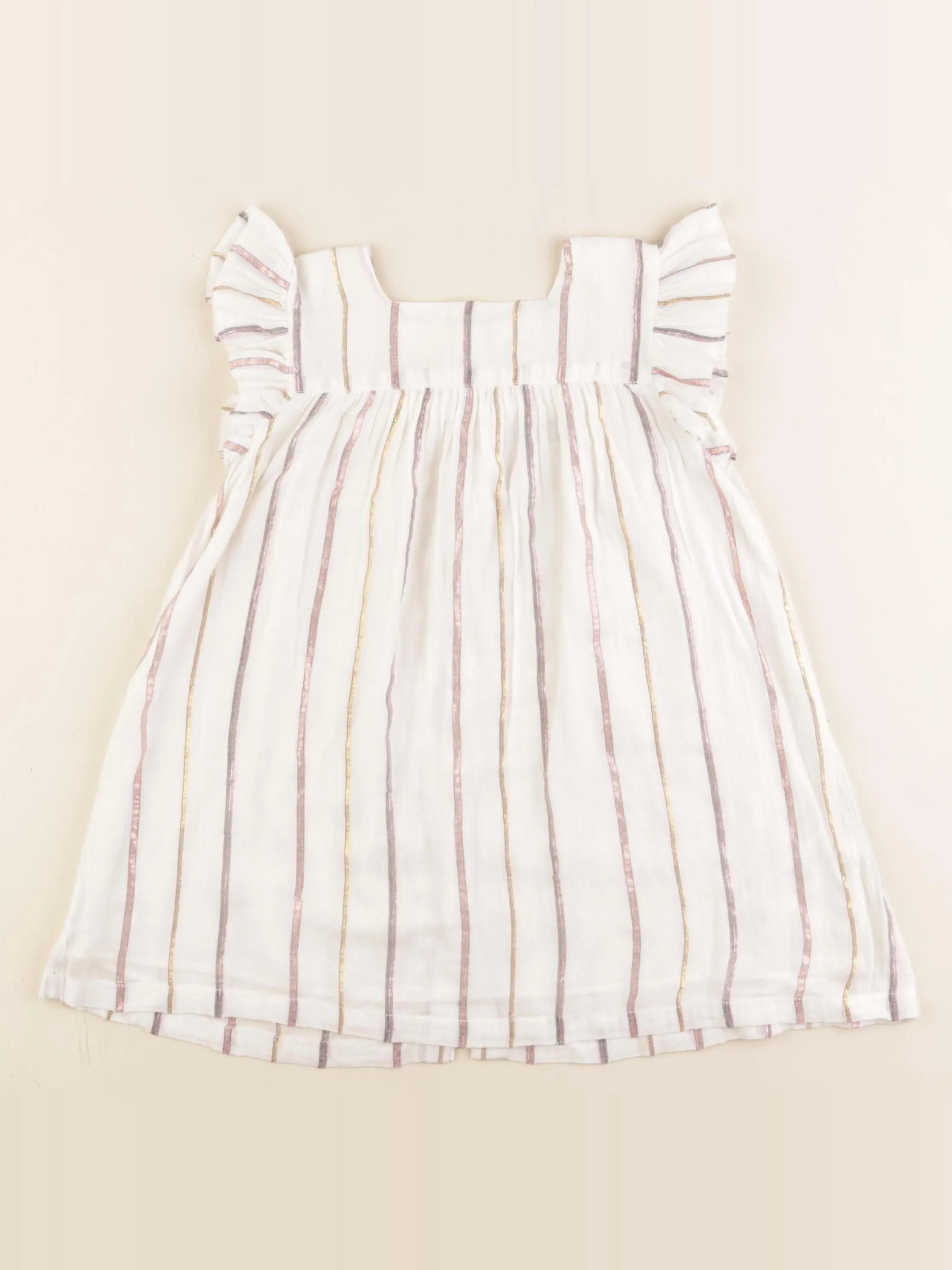 Bonton - robe blanc, or - 2 ans