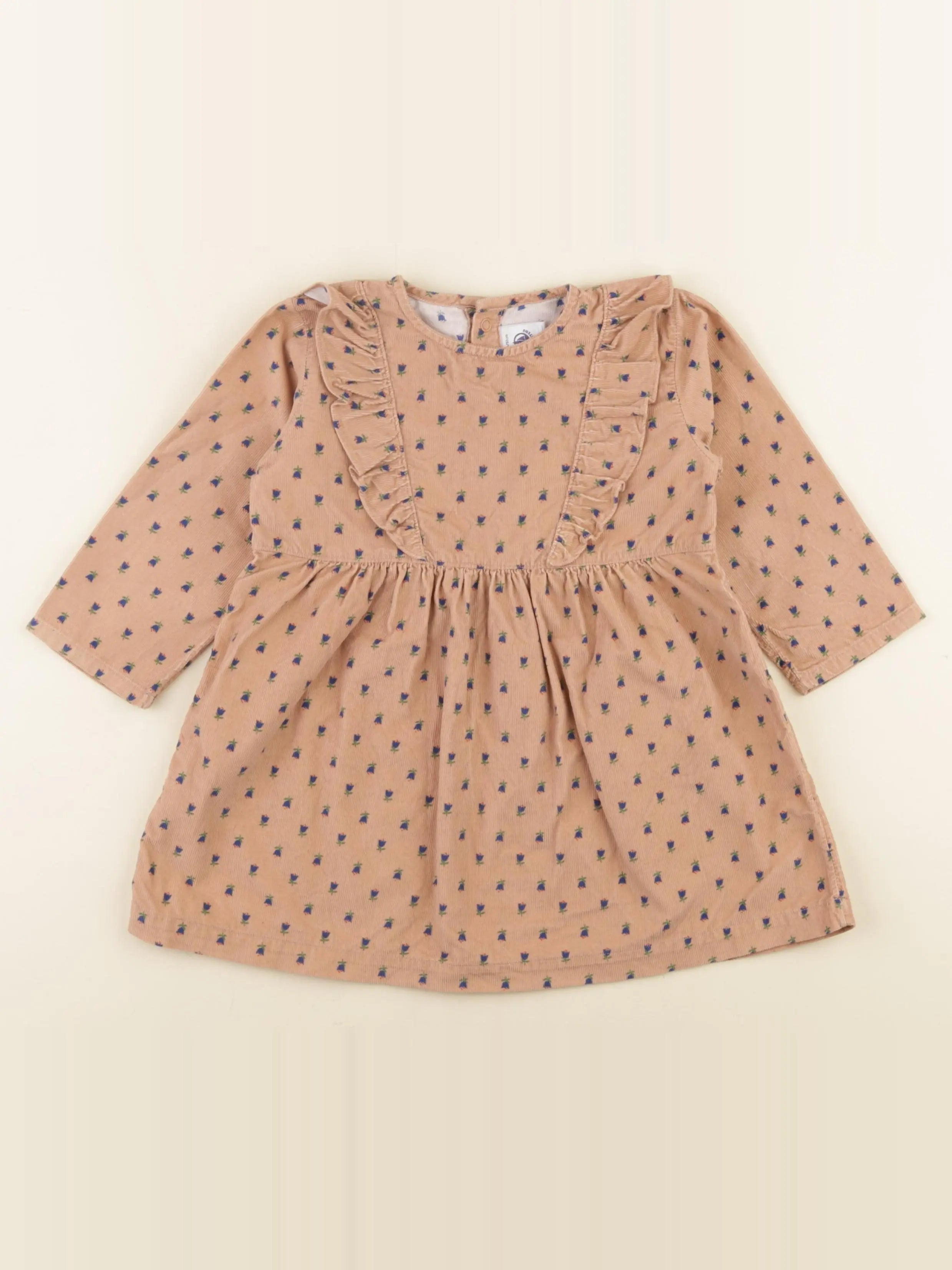 Petit Bateau - robe marron - 24 mois