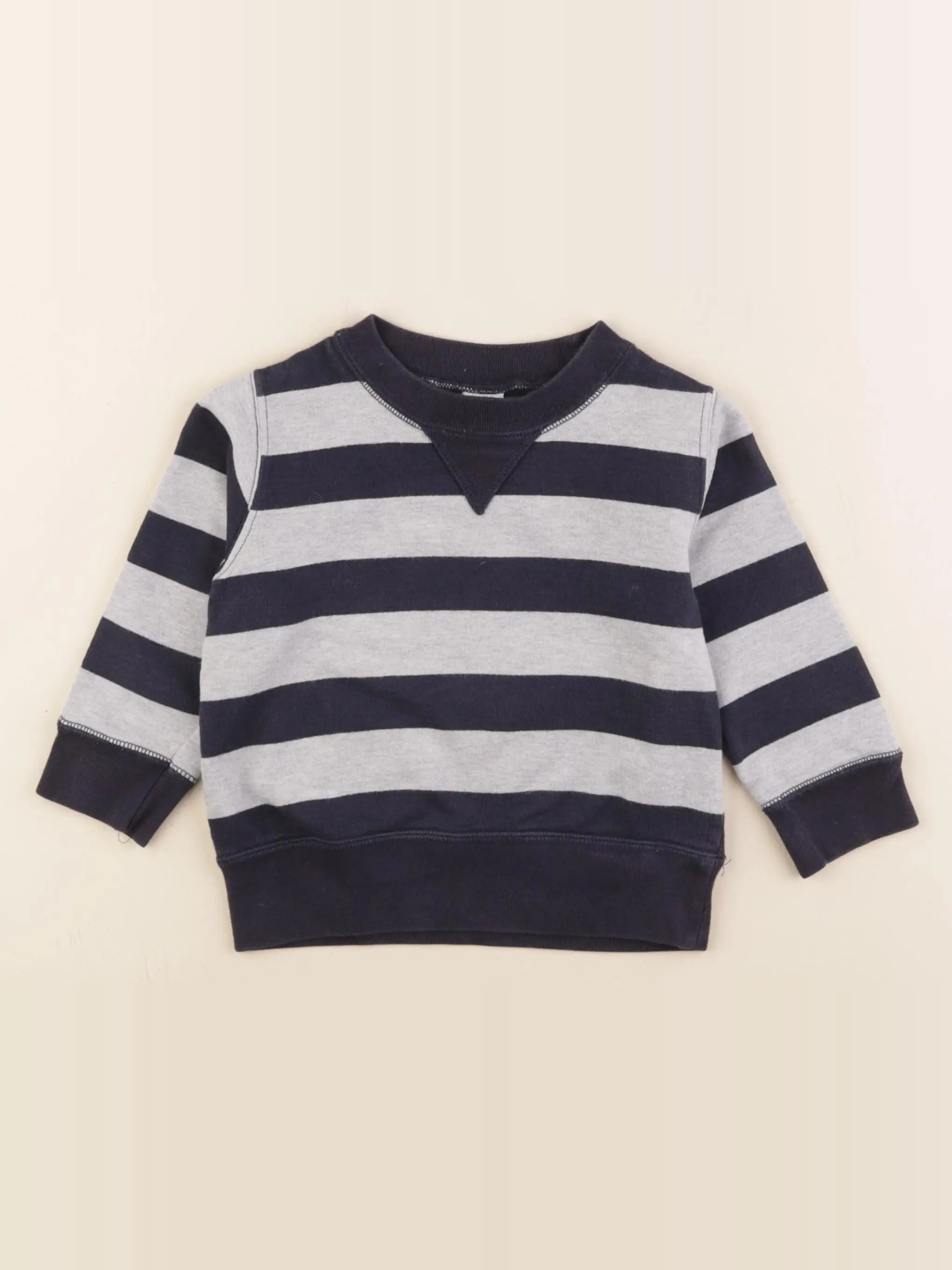 Petit Bateau - sweat gris, bleu - 2 ans
