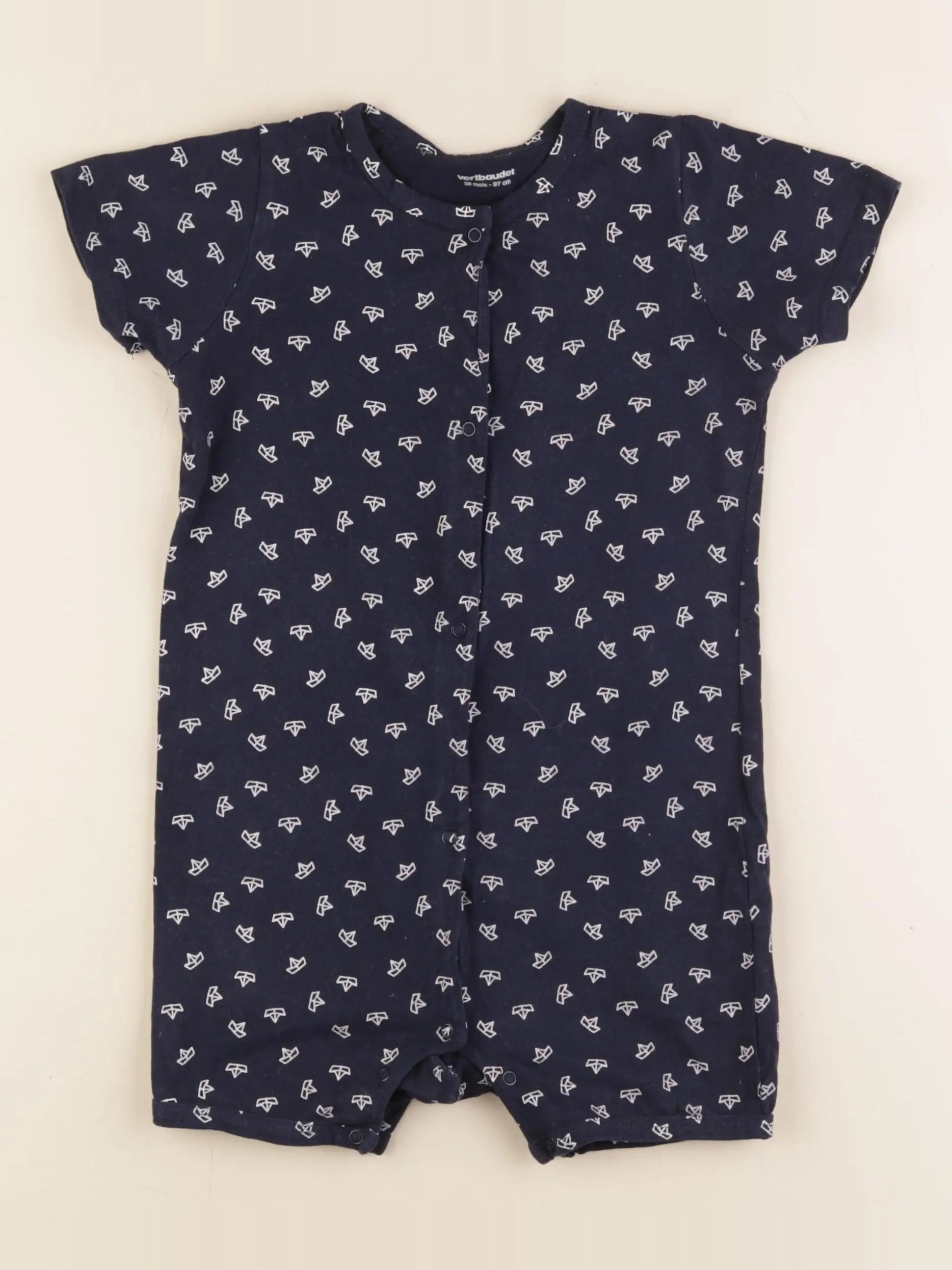 Vertbaudet - pyjama coton bleu - 36 mois