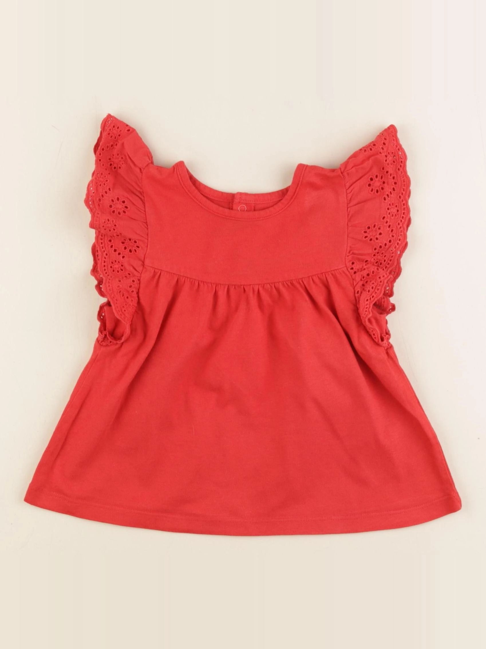 Vertbaudet - tee-shirt rouge - 18 mois