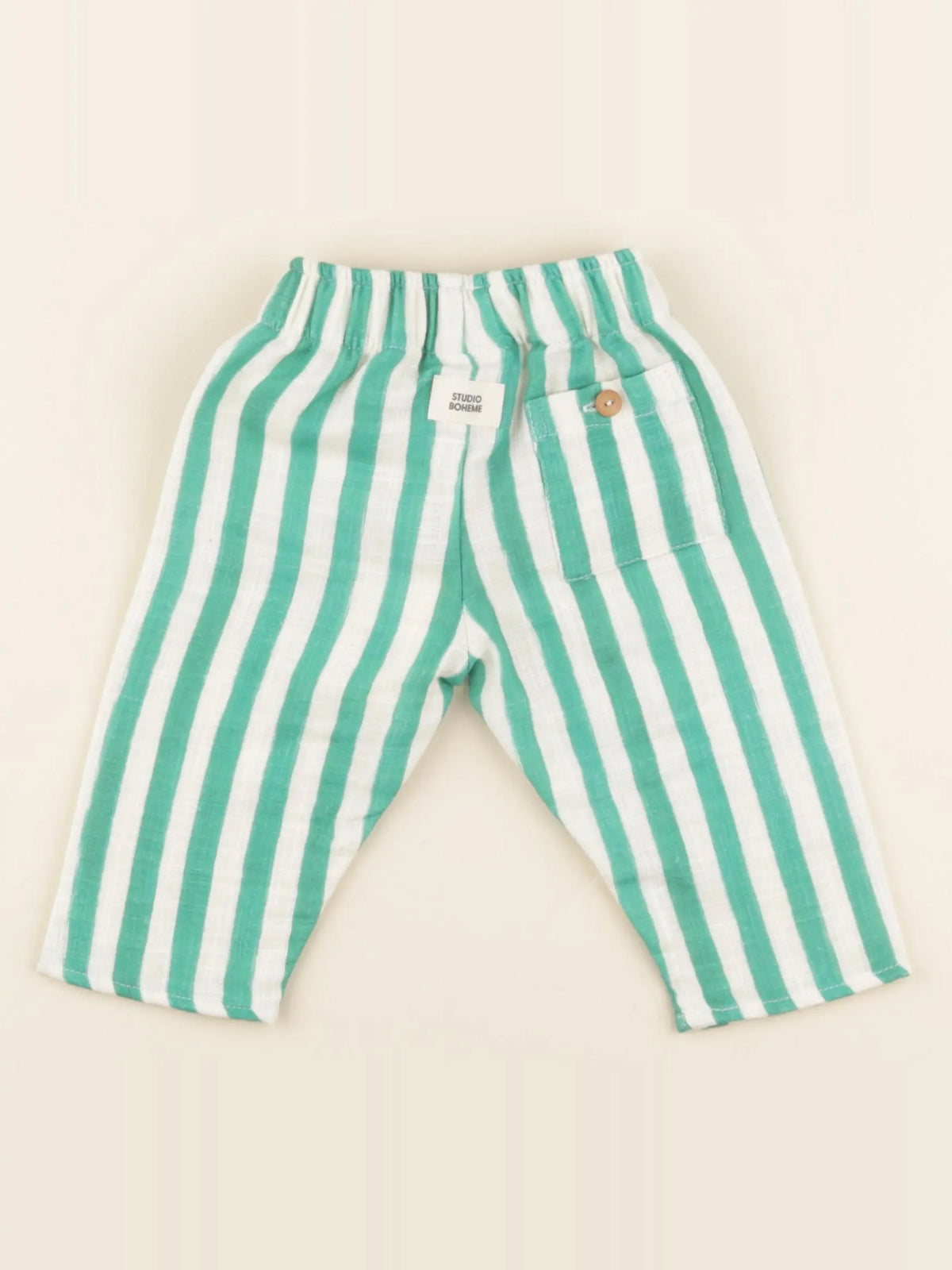 Pantalon Cousin Rayures vert