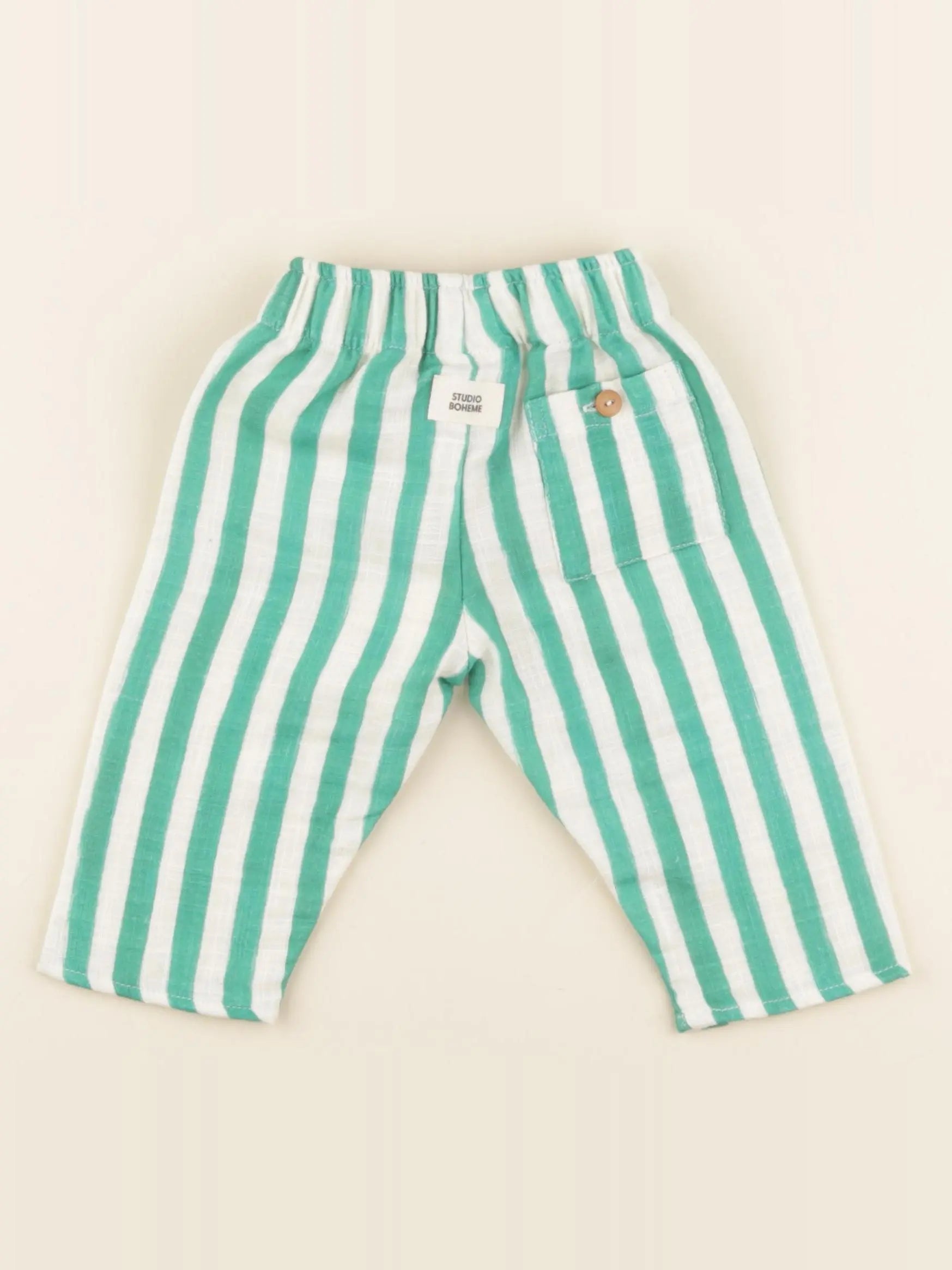 Pantalon Cousin Rayures vert