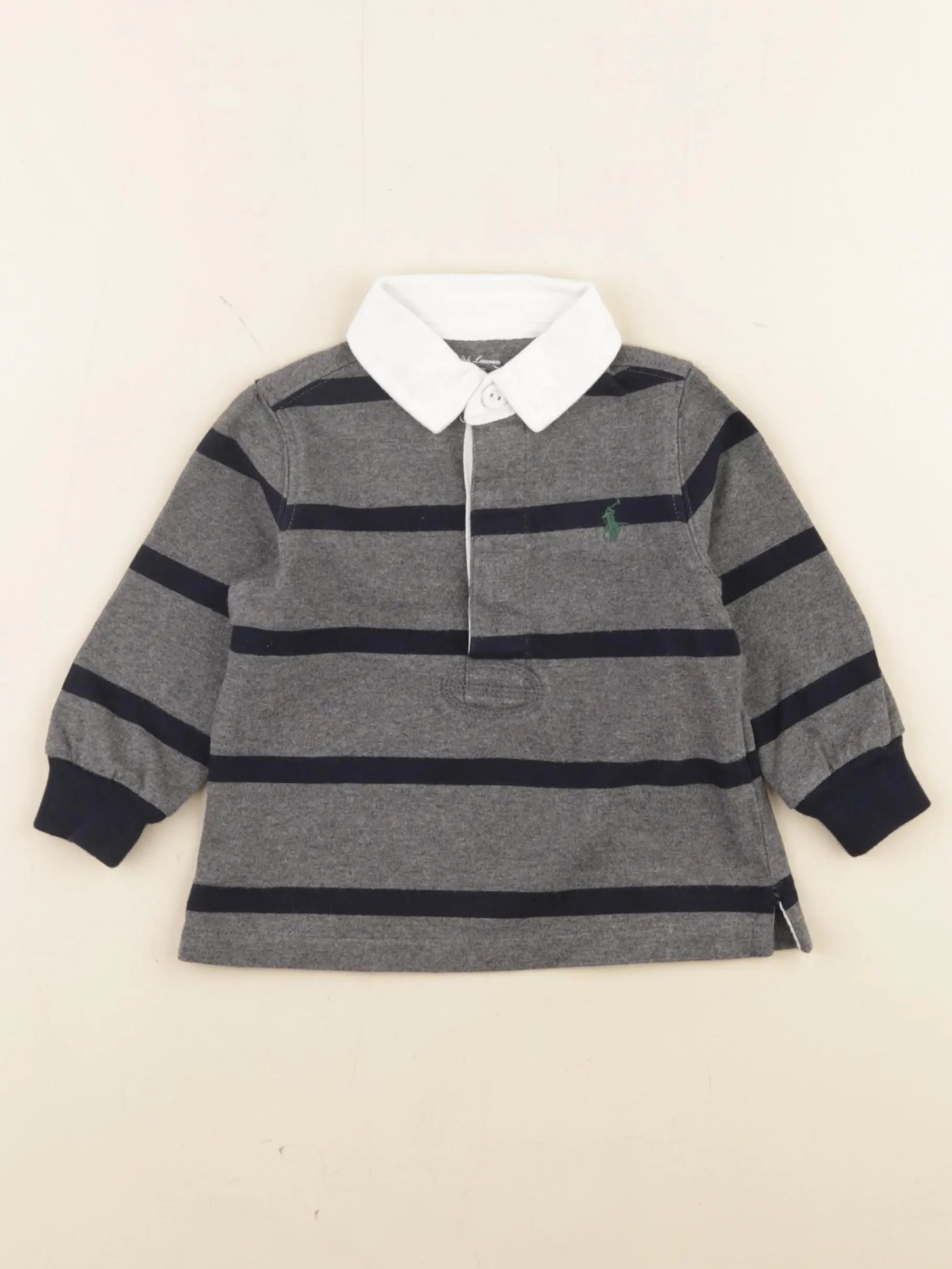 Ralph Lauren - polo bleu, gris - 6 mois