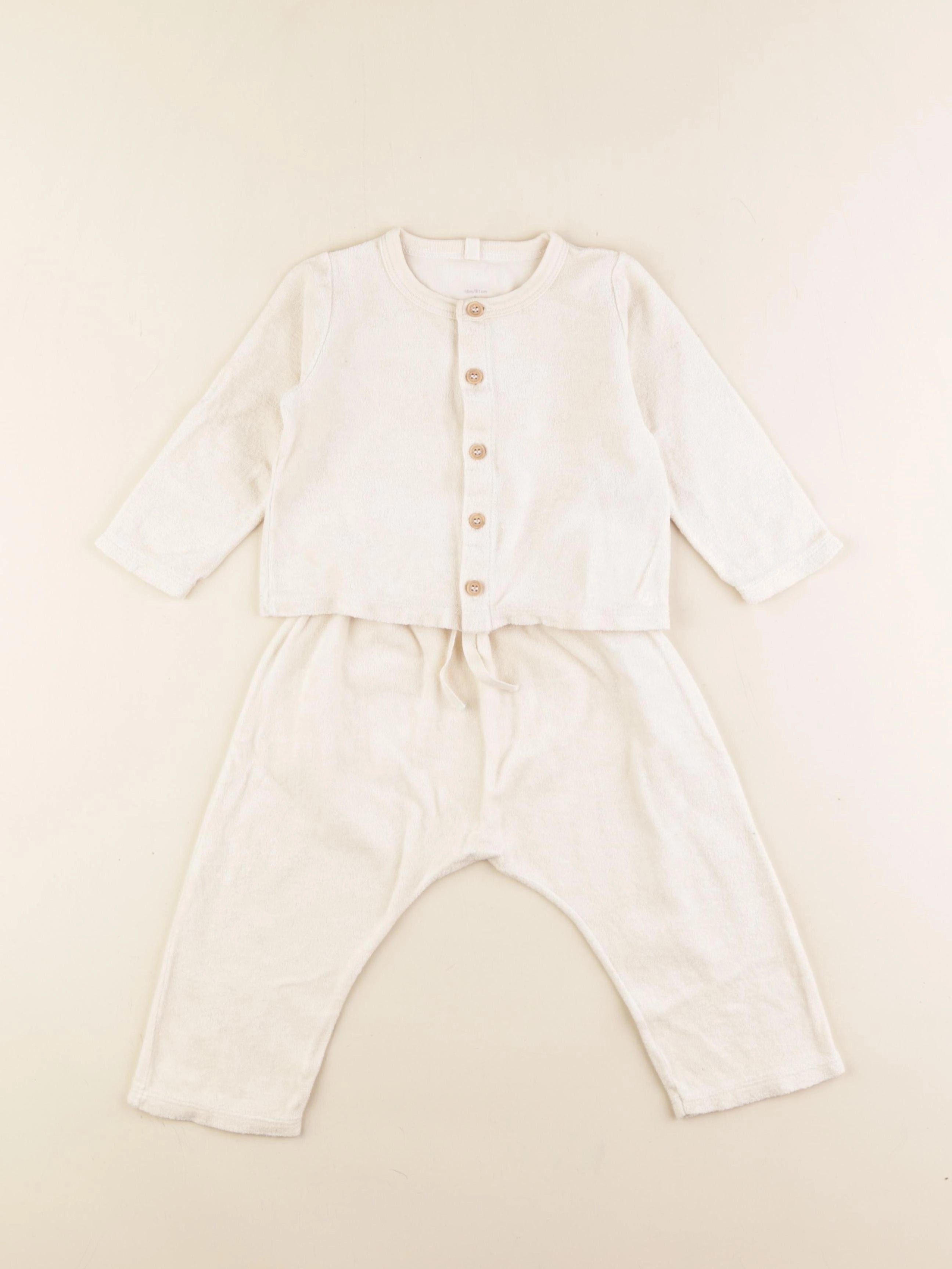 Petit Bateau - ensemble blanc - 18 mois