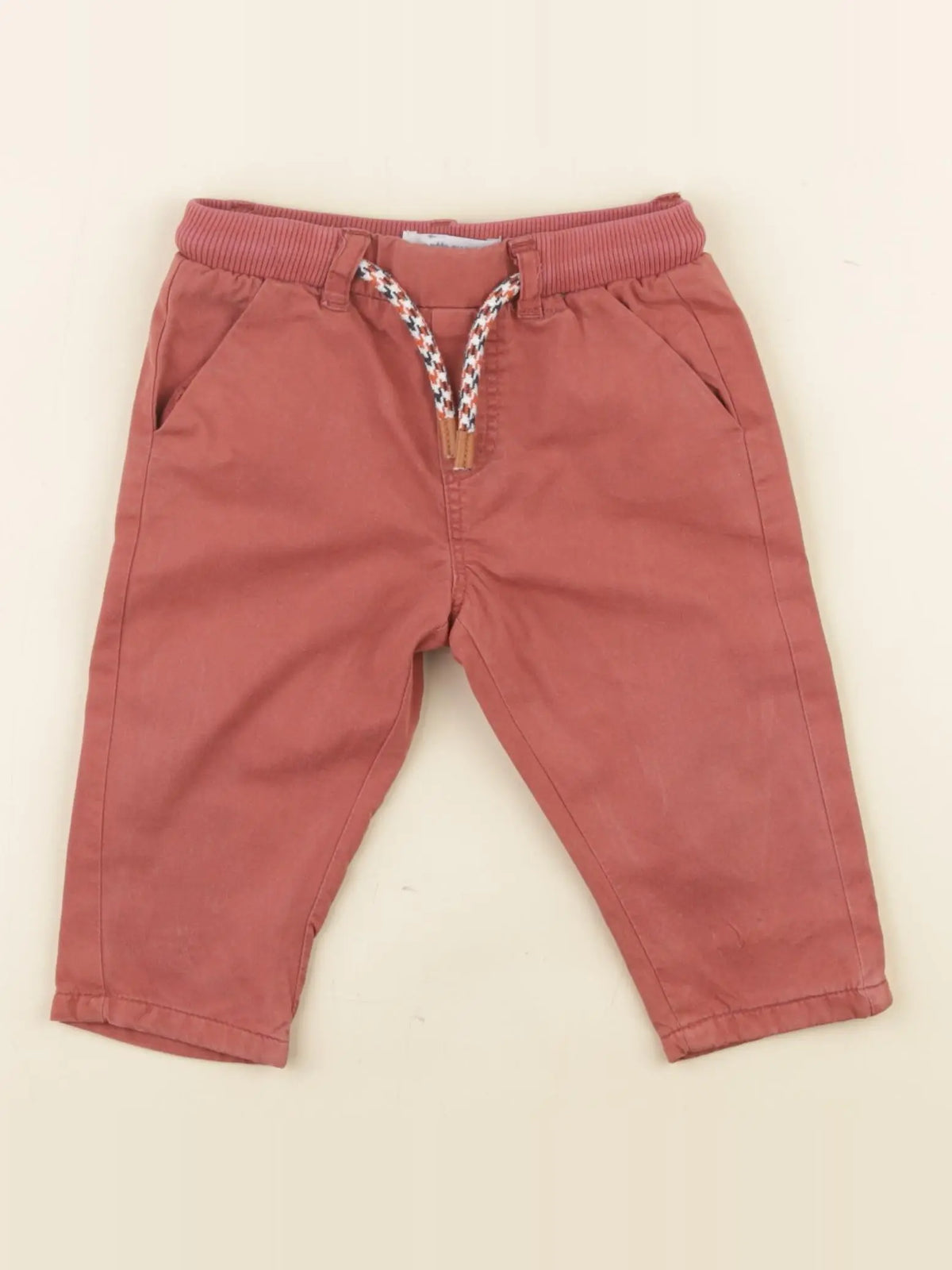 Vertbaudet - pantalon rouge - 9 mois