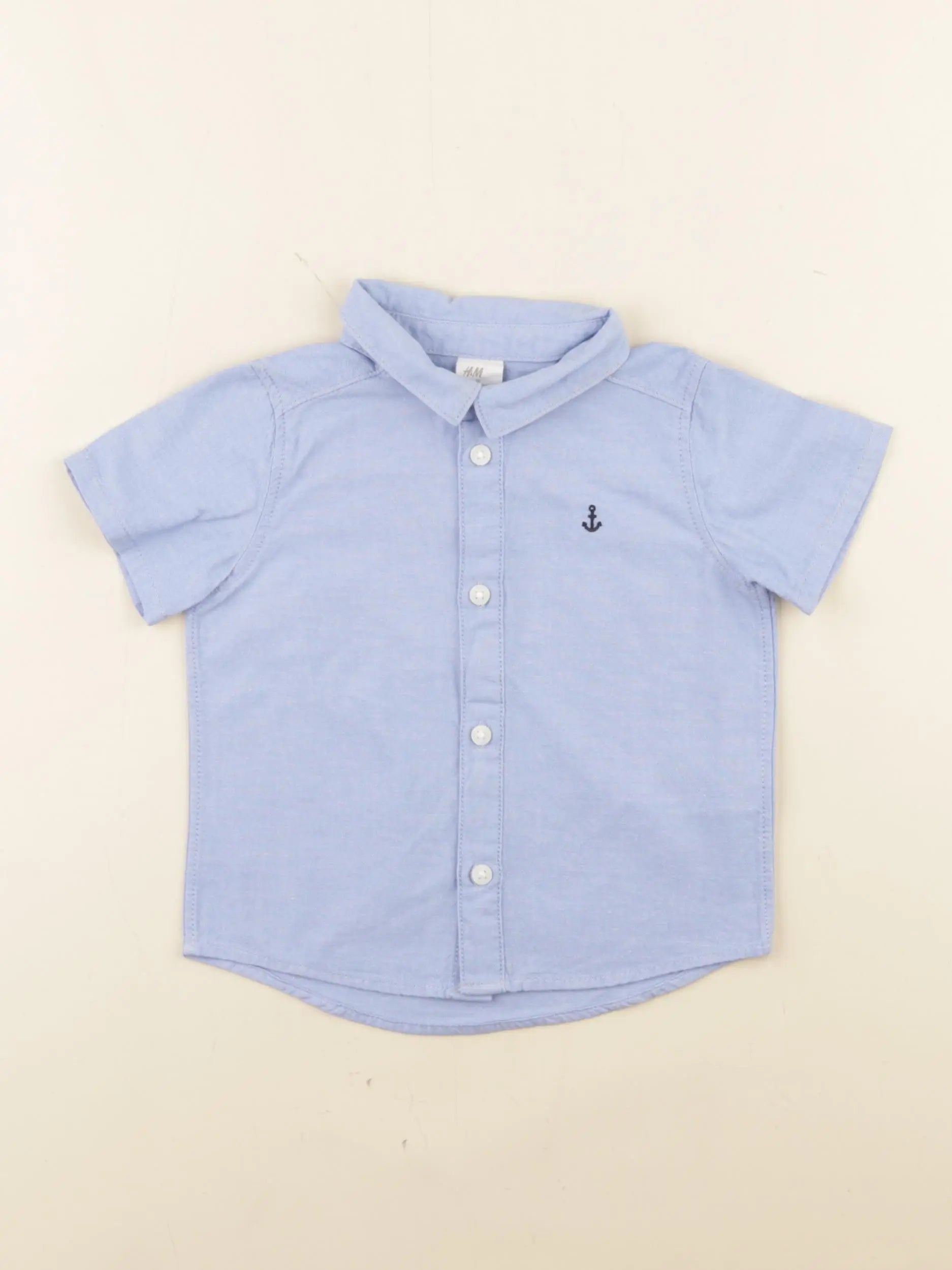 H&M - chemise bleu - 6/9 mois