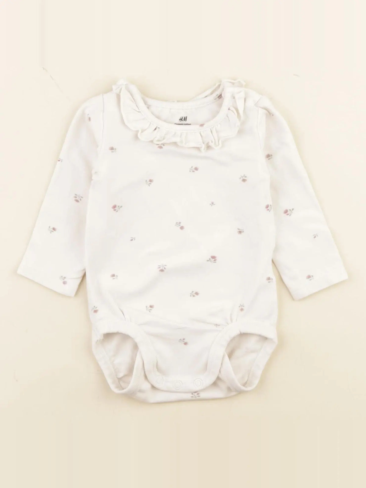 H&M - body à col beige - 3 mois