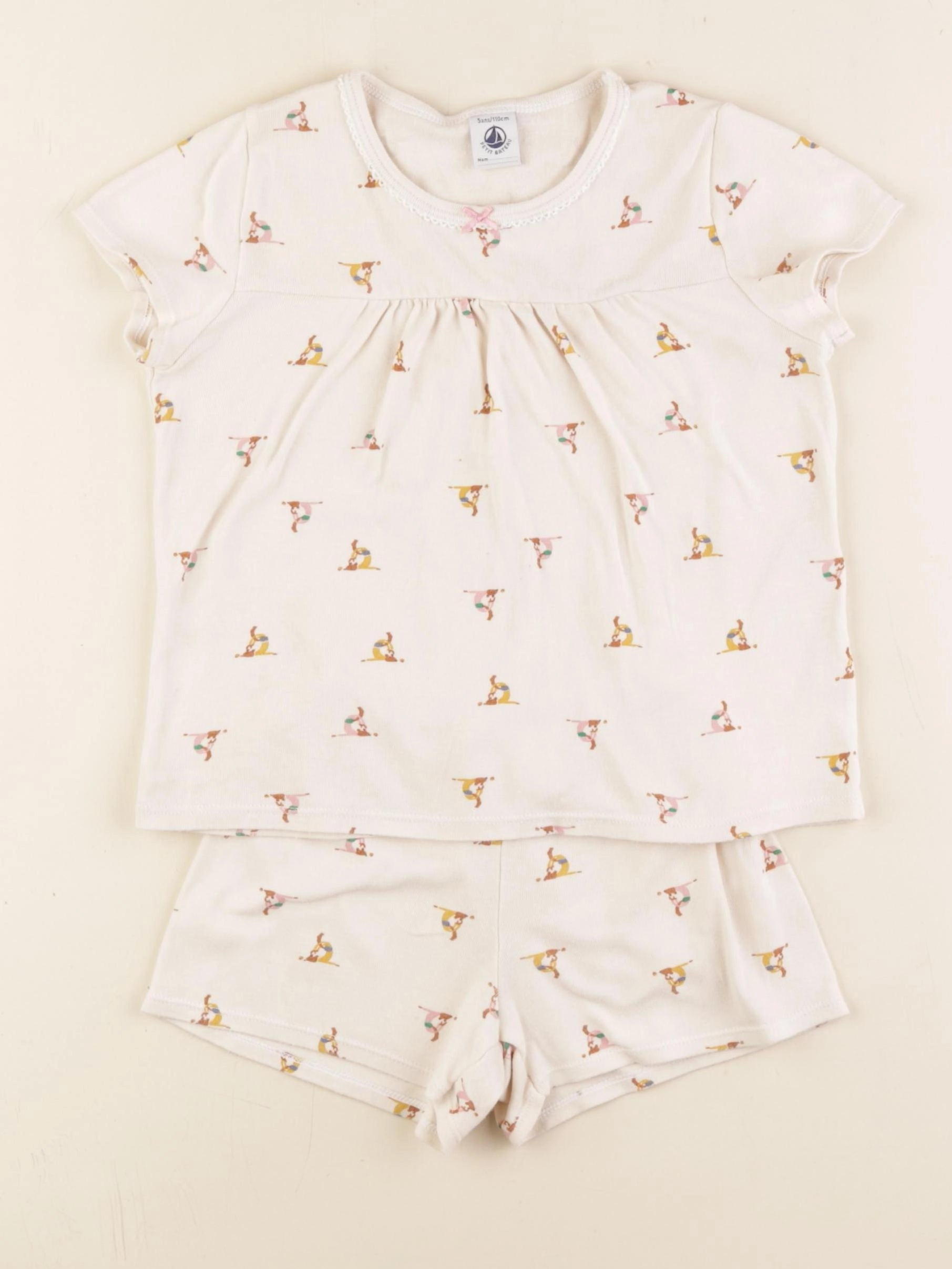Petit Bateau - pyjama coton beige - 5 ans