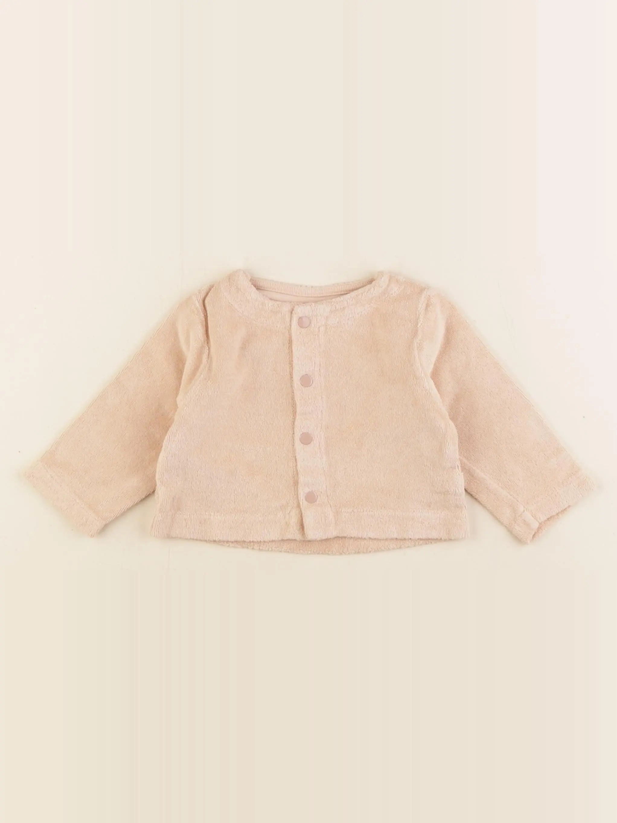Poudre Organic - gilet éponge rose - 3 mois