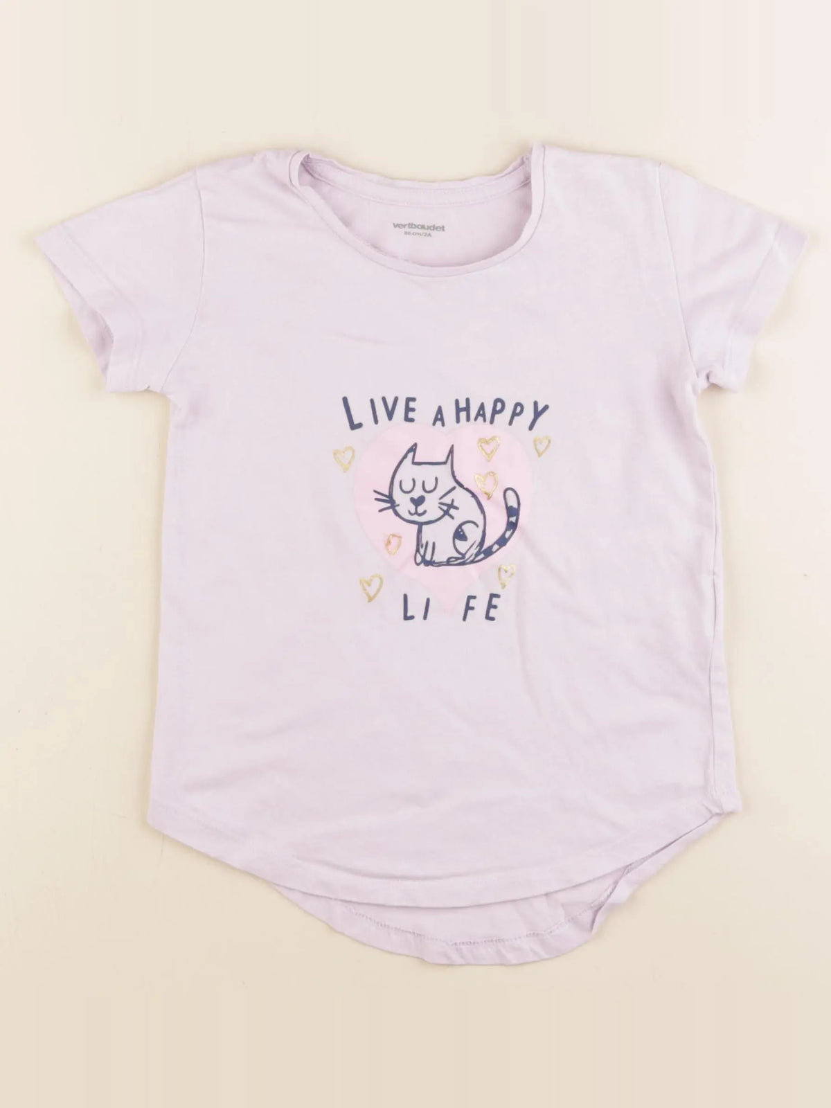 Vertbaudet - tee-shirt rose - 2 ans