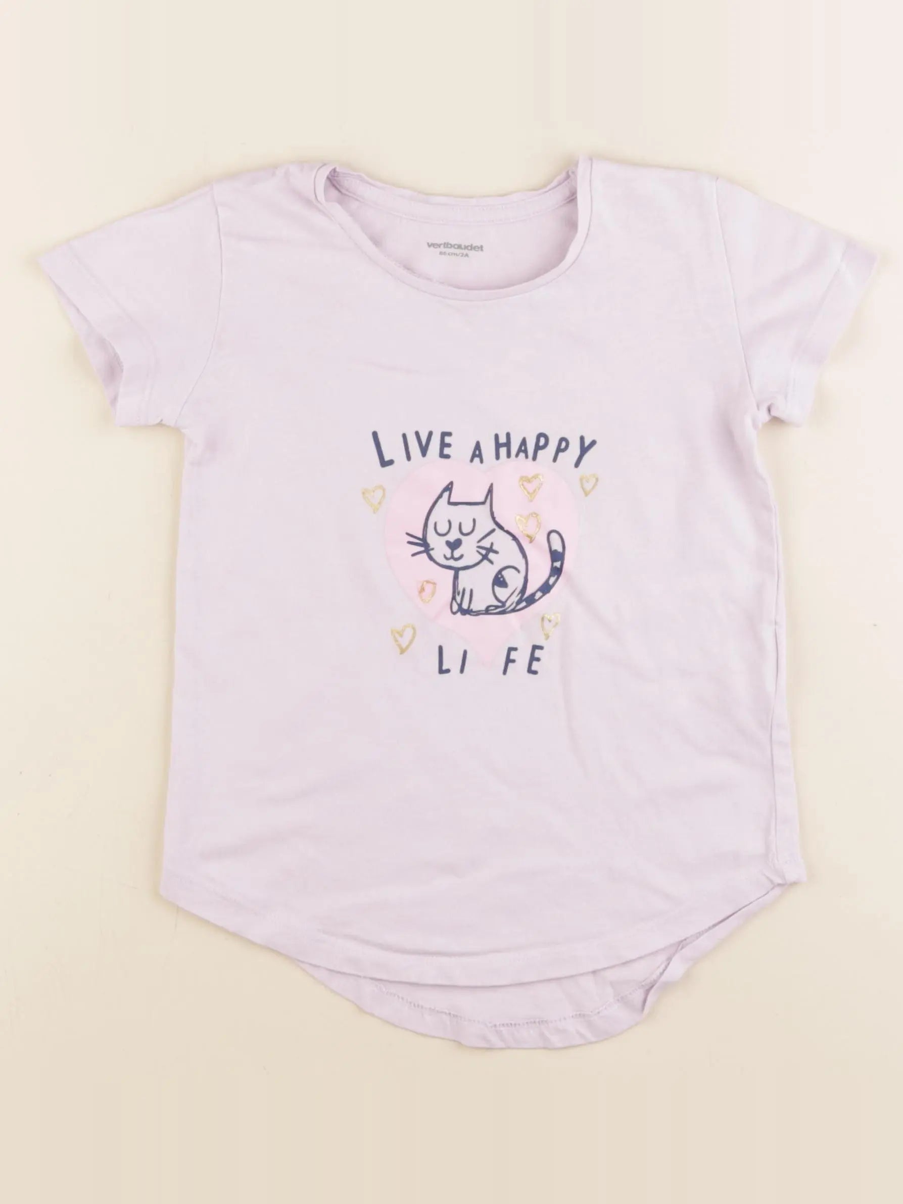 Vertbaudet - tee-shirt rose - 2 ans