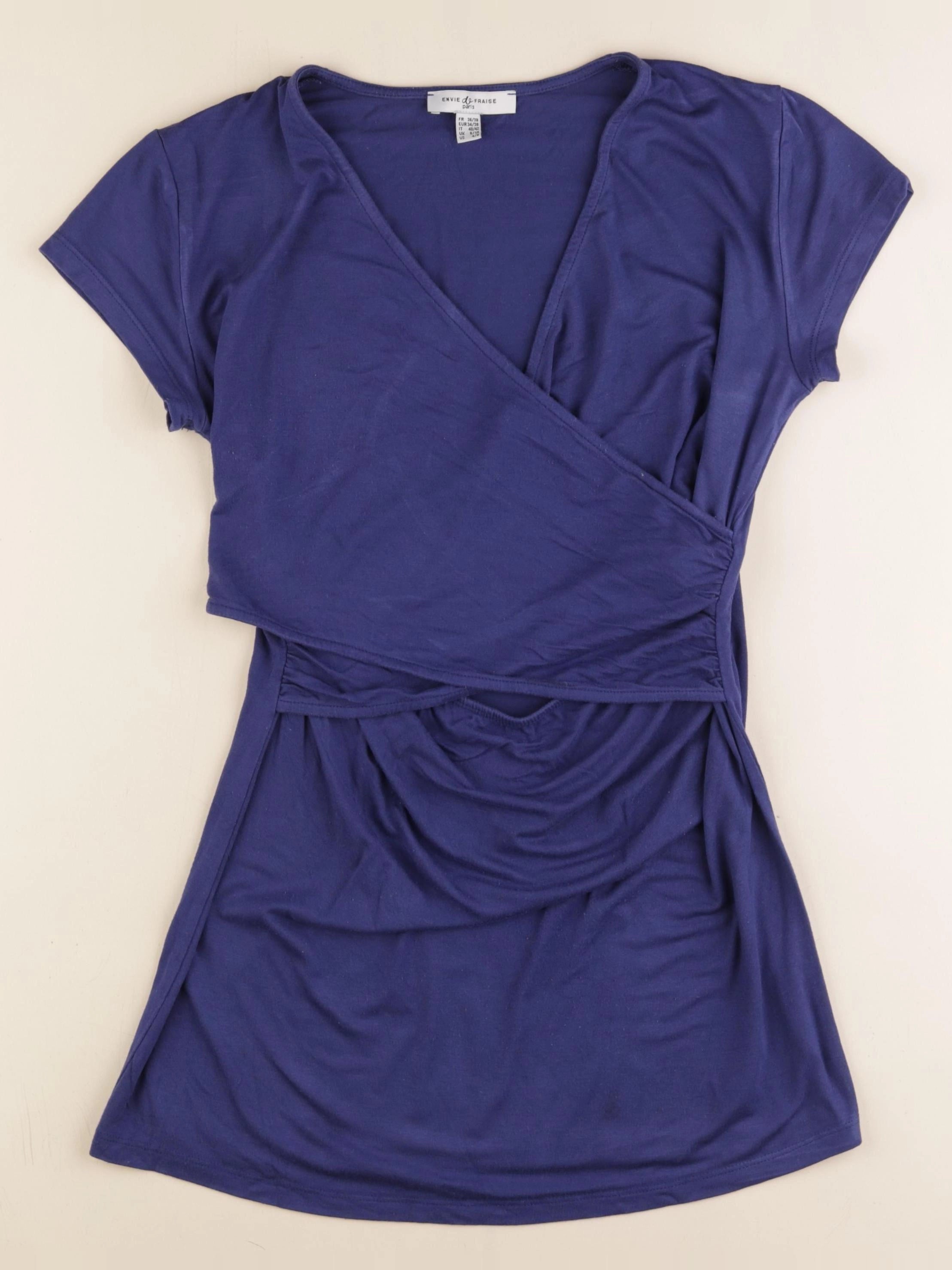 Envie de fraise - tee-shirt allaitement bleu - 36 à 38