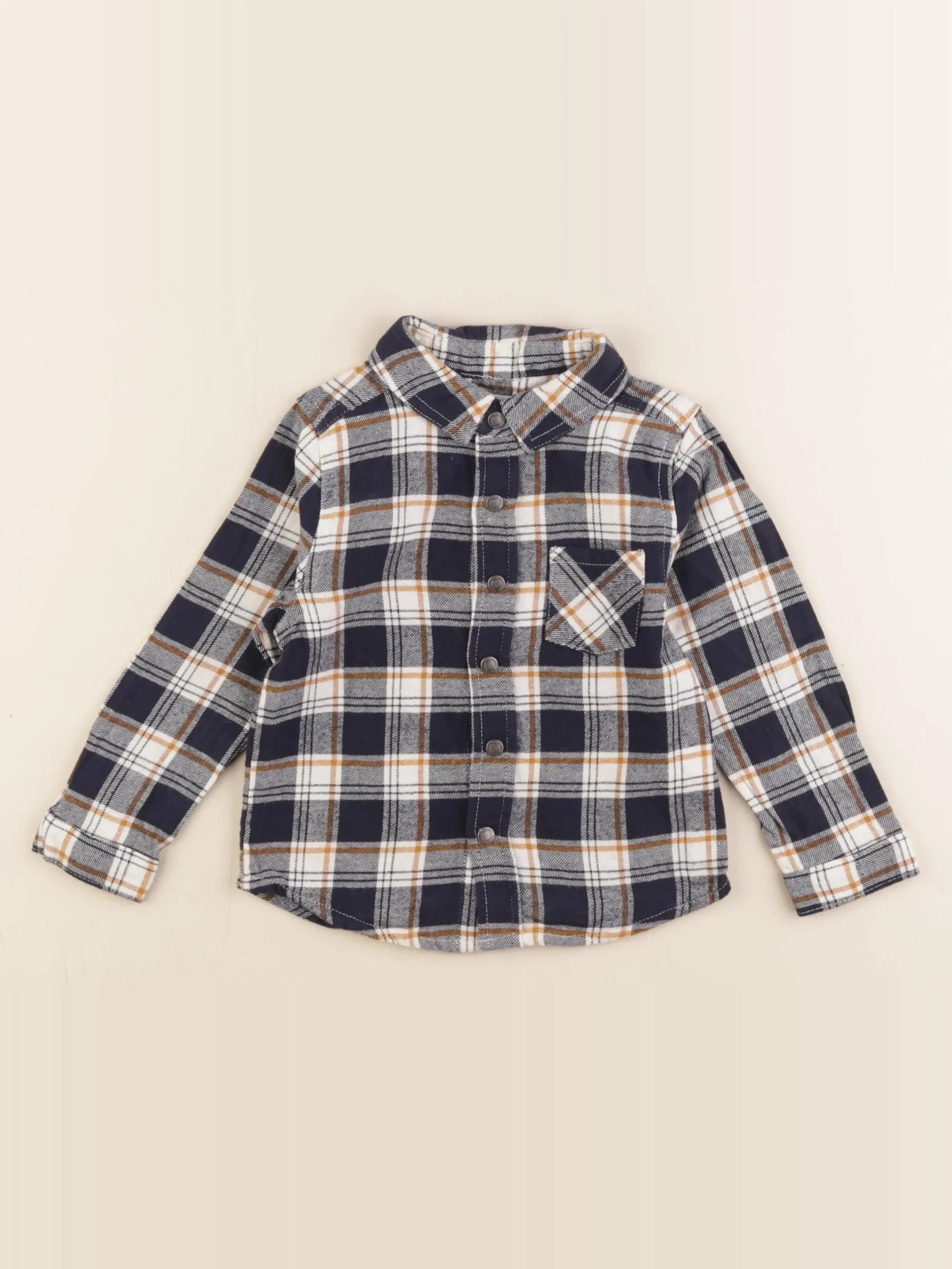 Vertbaudet - chemise blanc, bleu - 24 mois