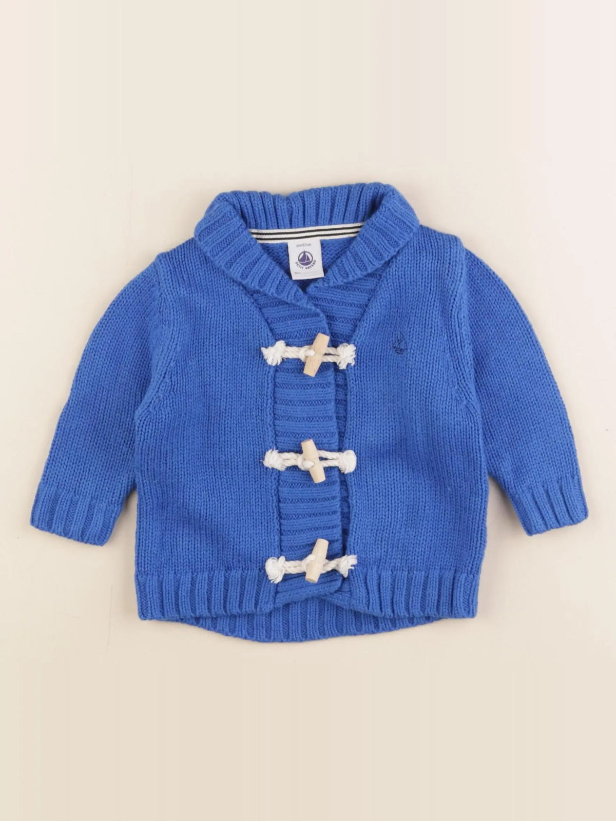 Petit Bateau - gilet bleu - 6 mois