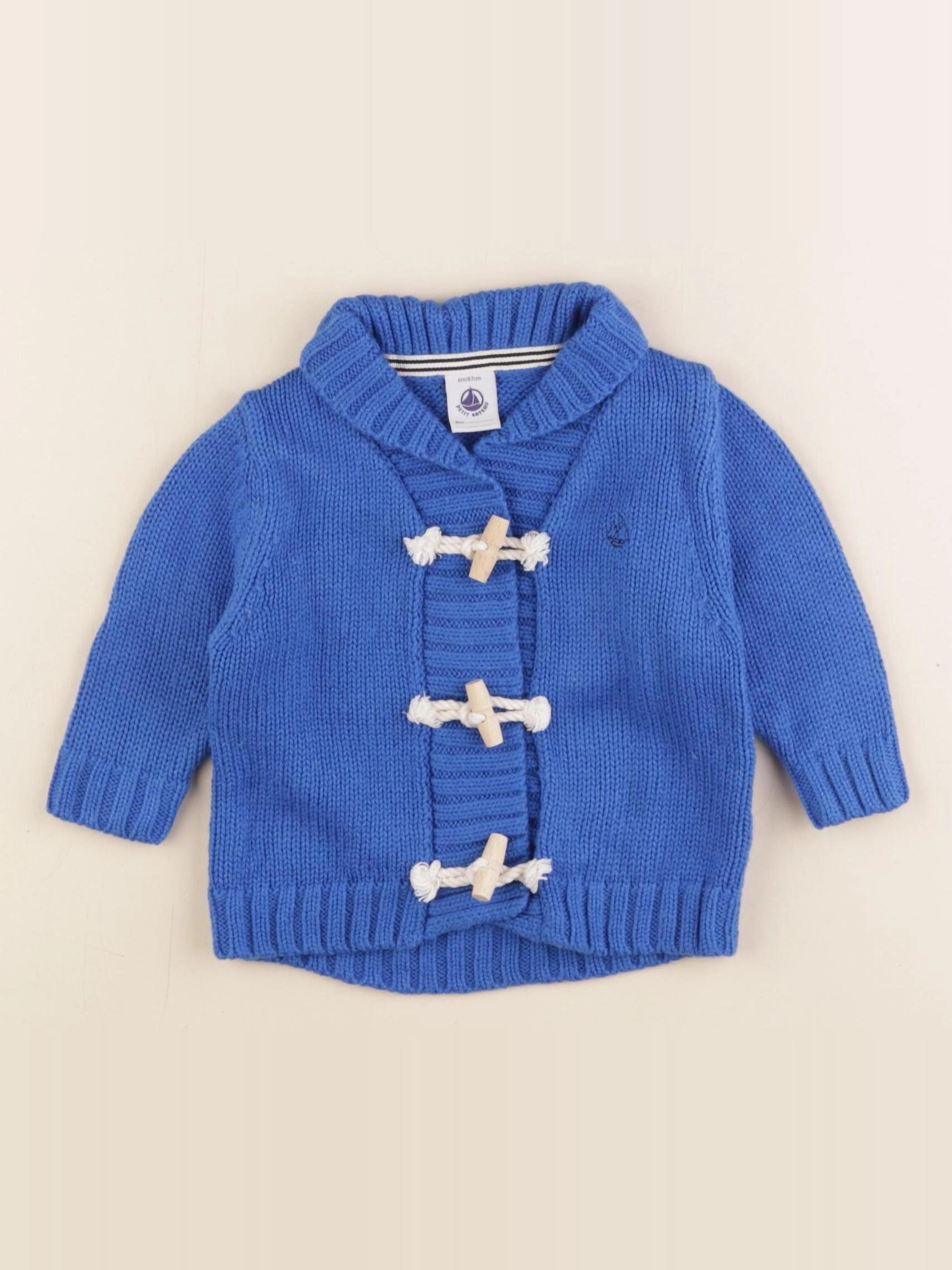 Petit Bateau - gilet bleu - 6 mois