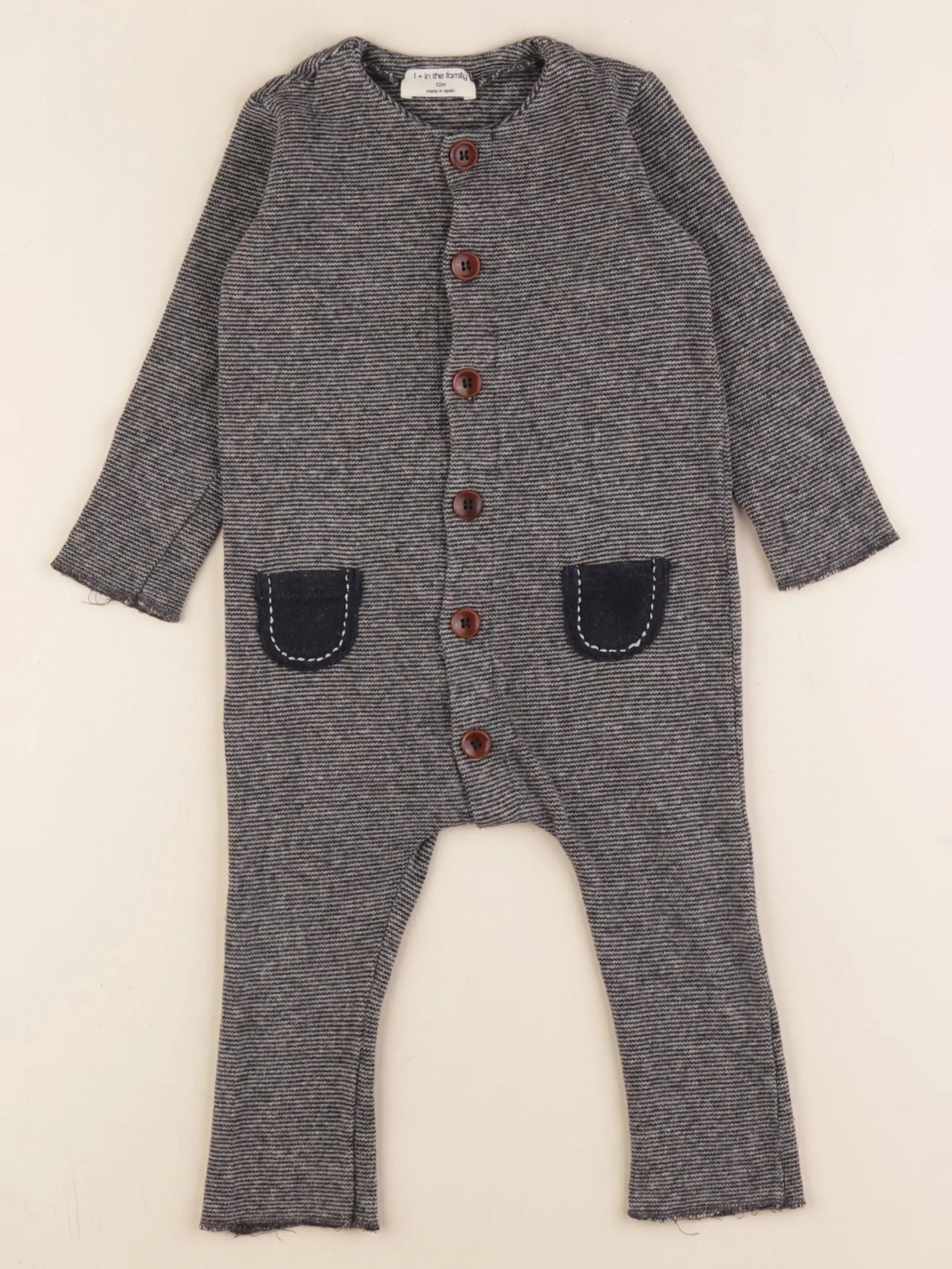 1+ In the family - combinaison bleu - 12 mois