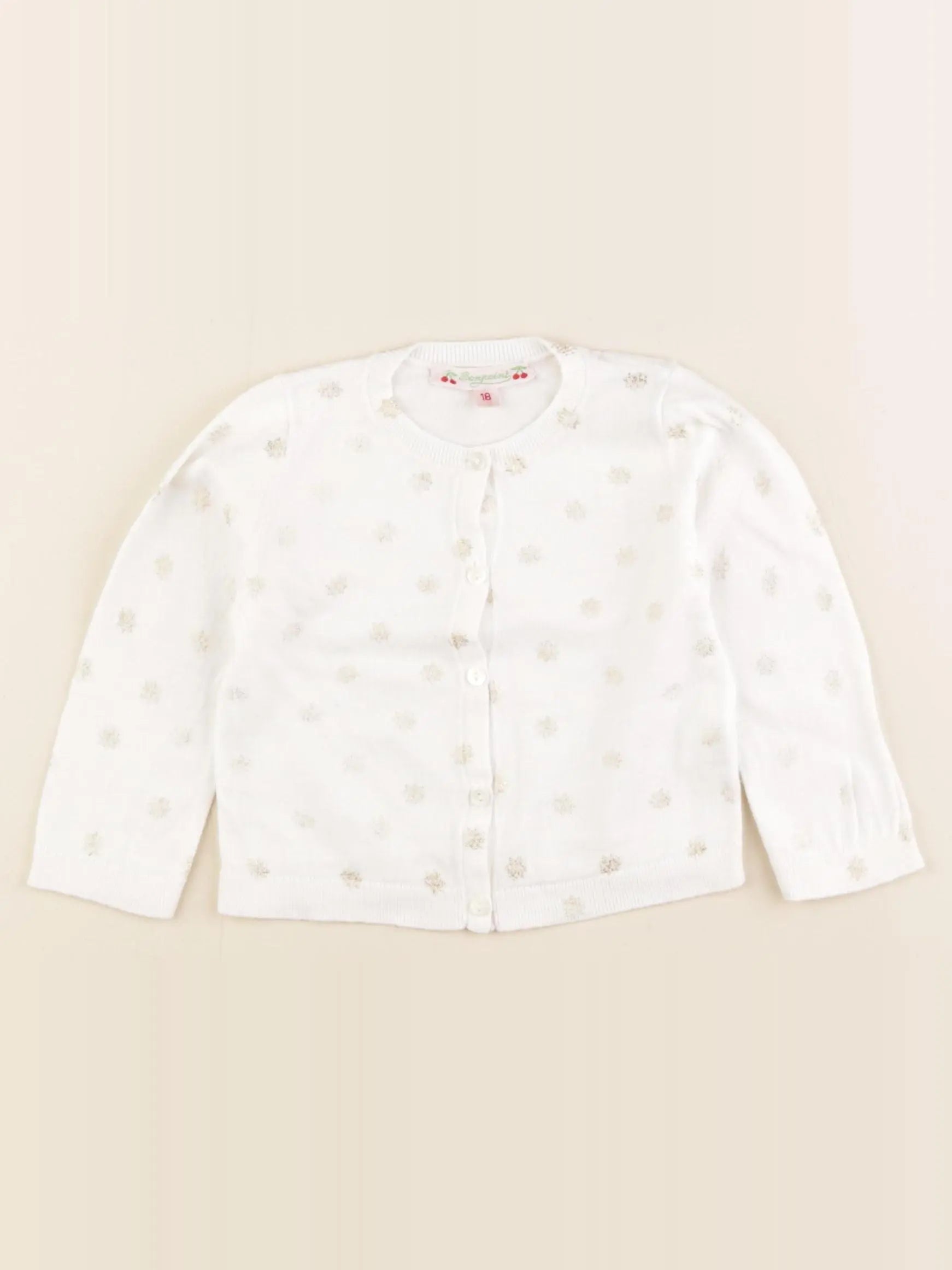 Bonpoint - gilet blanc, or - 18 mois