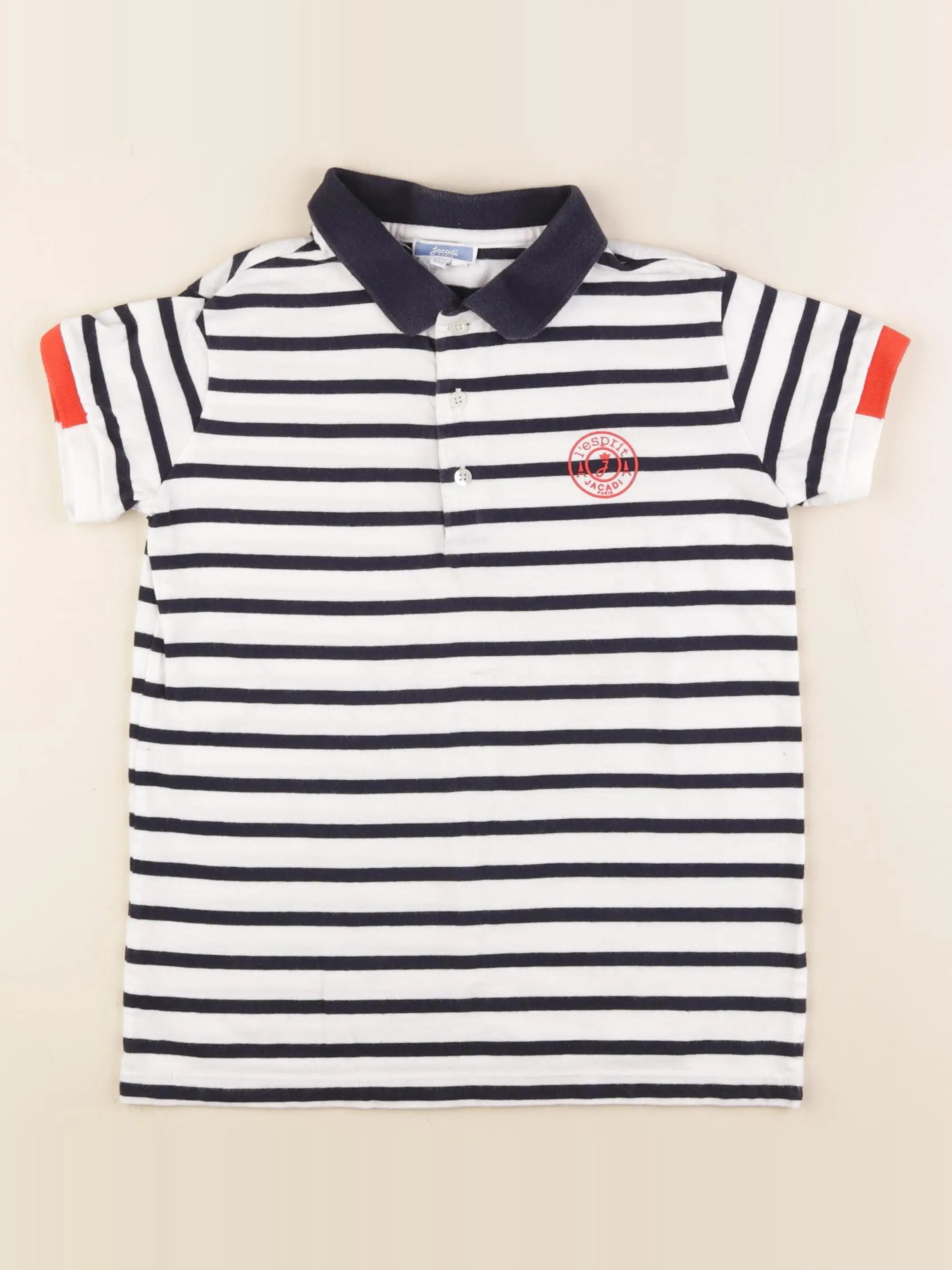 Jacadi - polo blanc, bleu - 10 ans