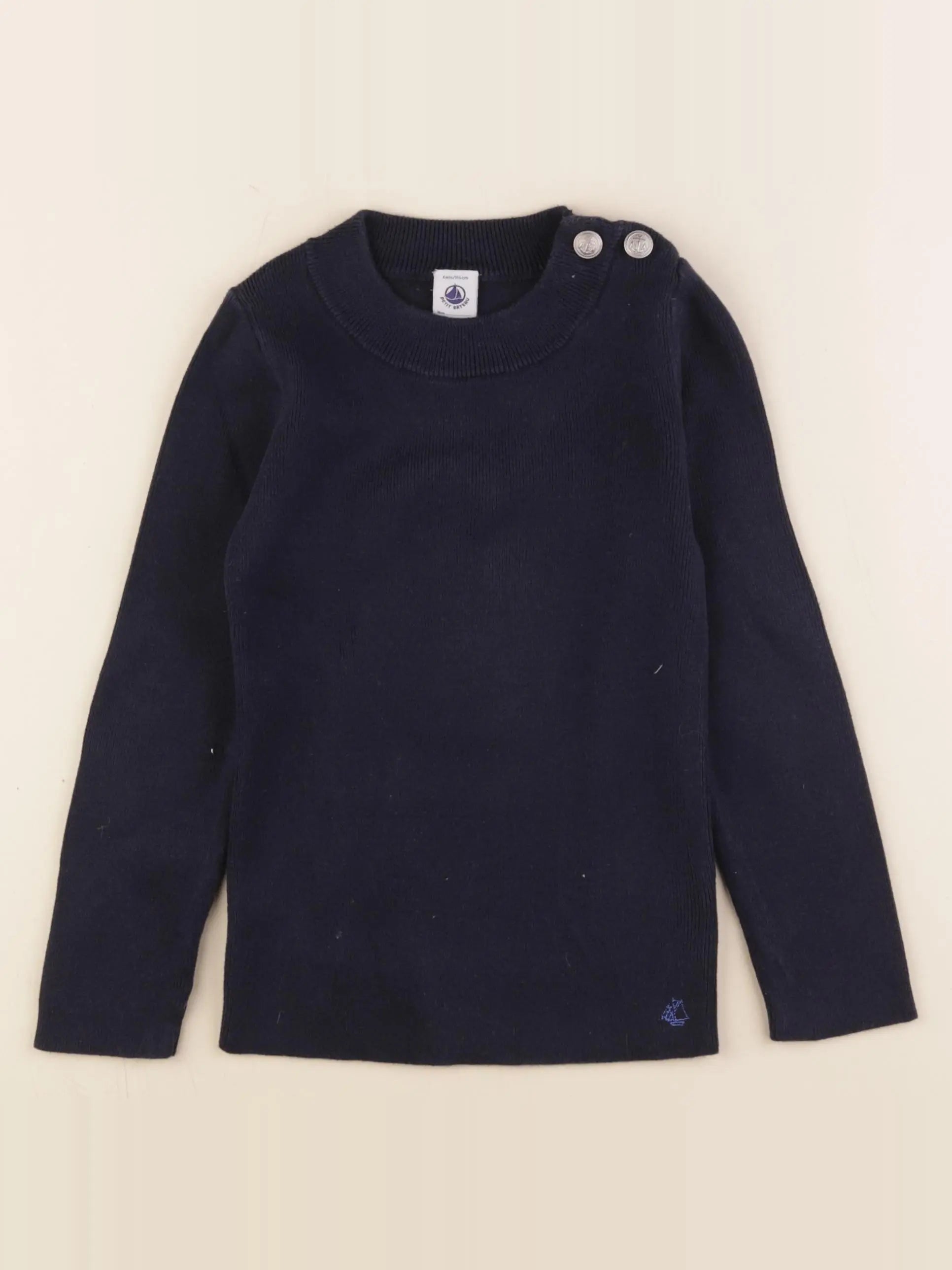 Petit Bateau - pull bleu - 6 ans