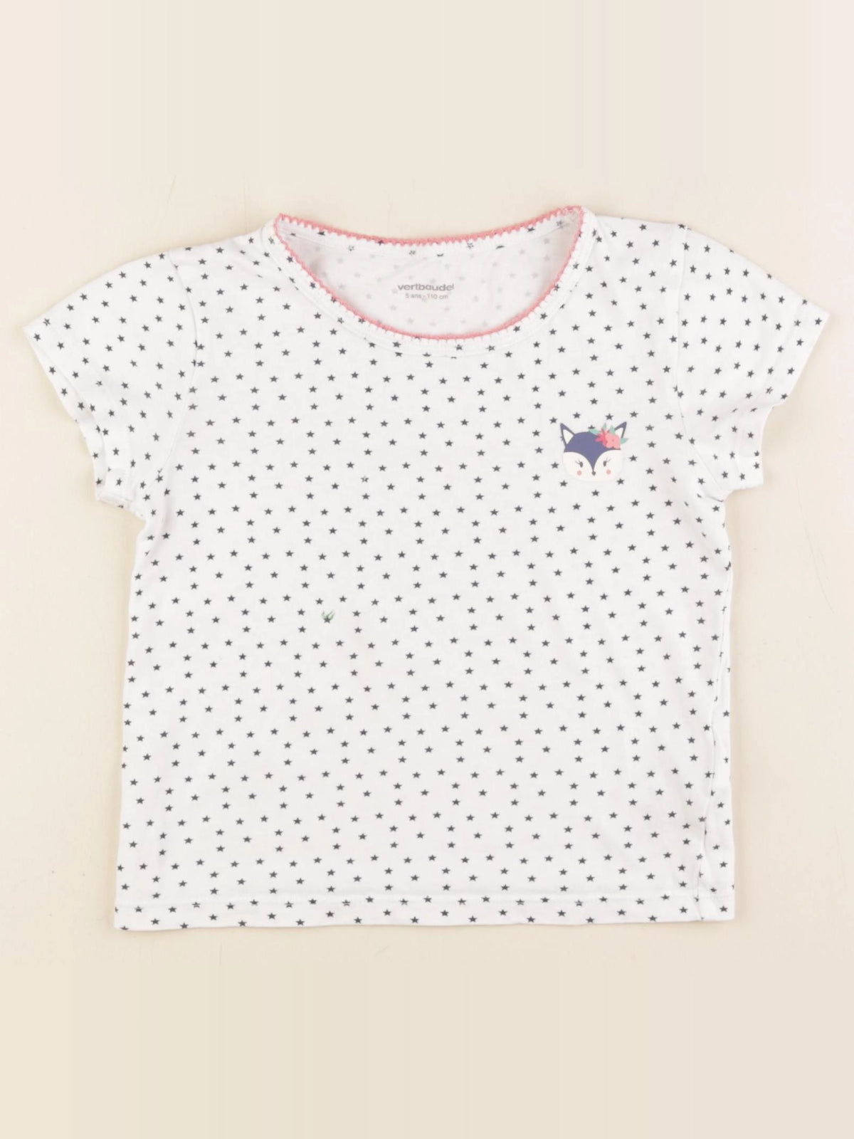 Vertbaudet - maillot de corps bleu, blanc - 5 ans