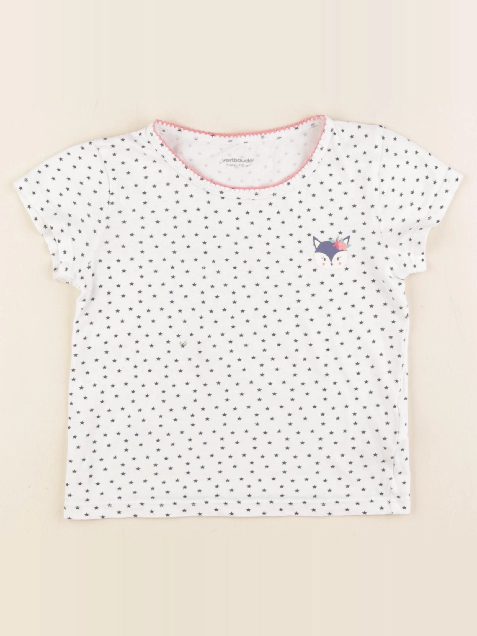 Vertbaudet - maillot de corps bleu, blanc - 5 ans