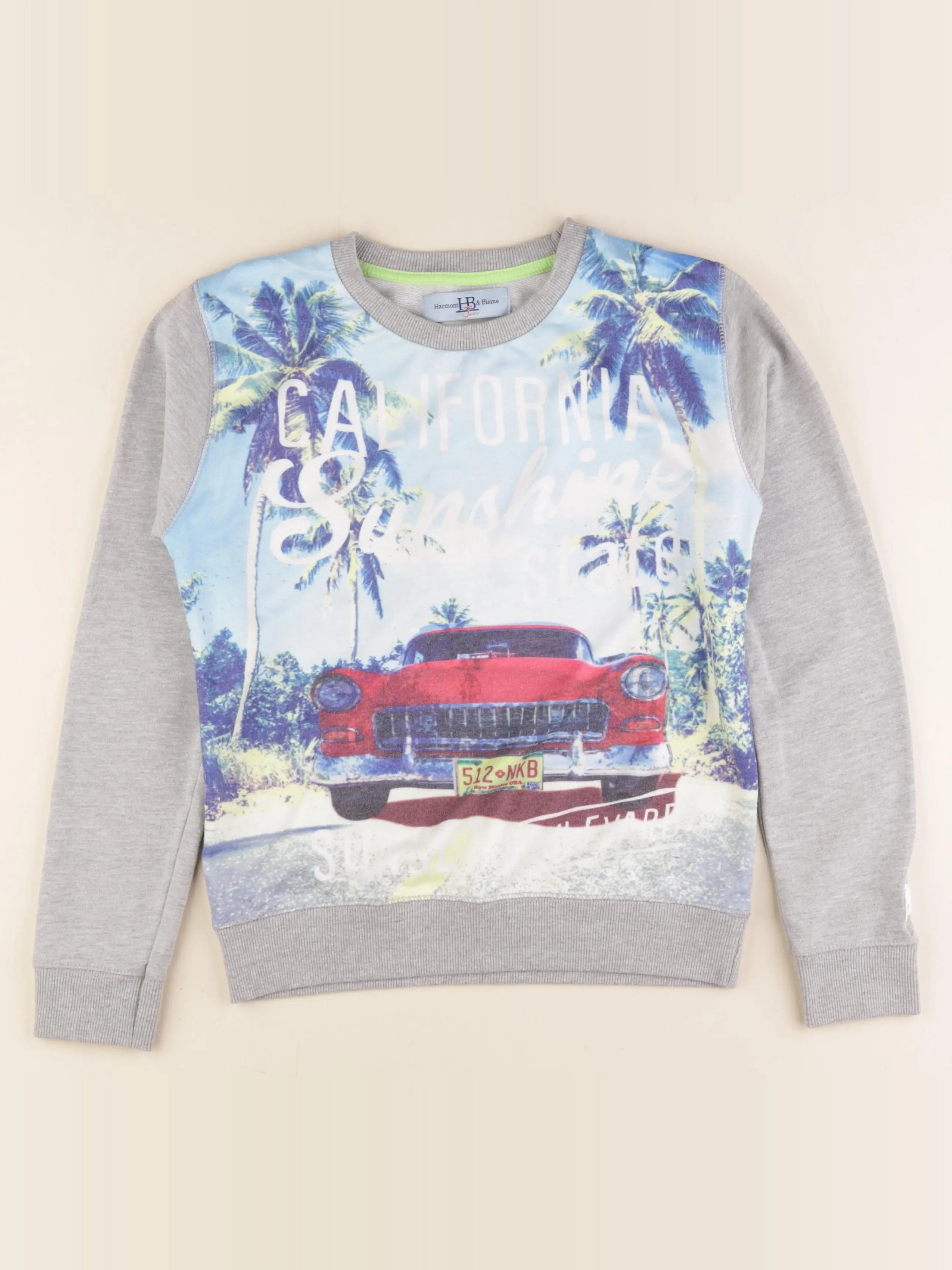 Harmont & Blaine - sweat gris, bleu - 10/11 ans