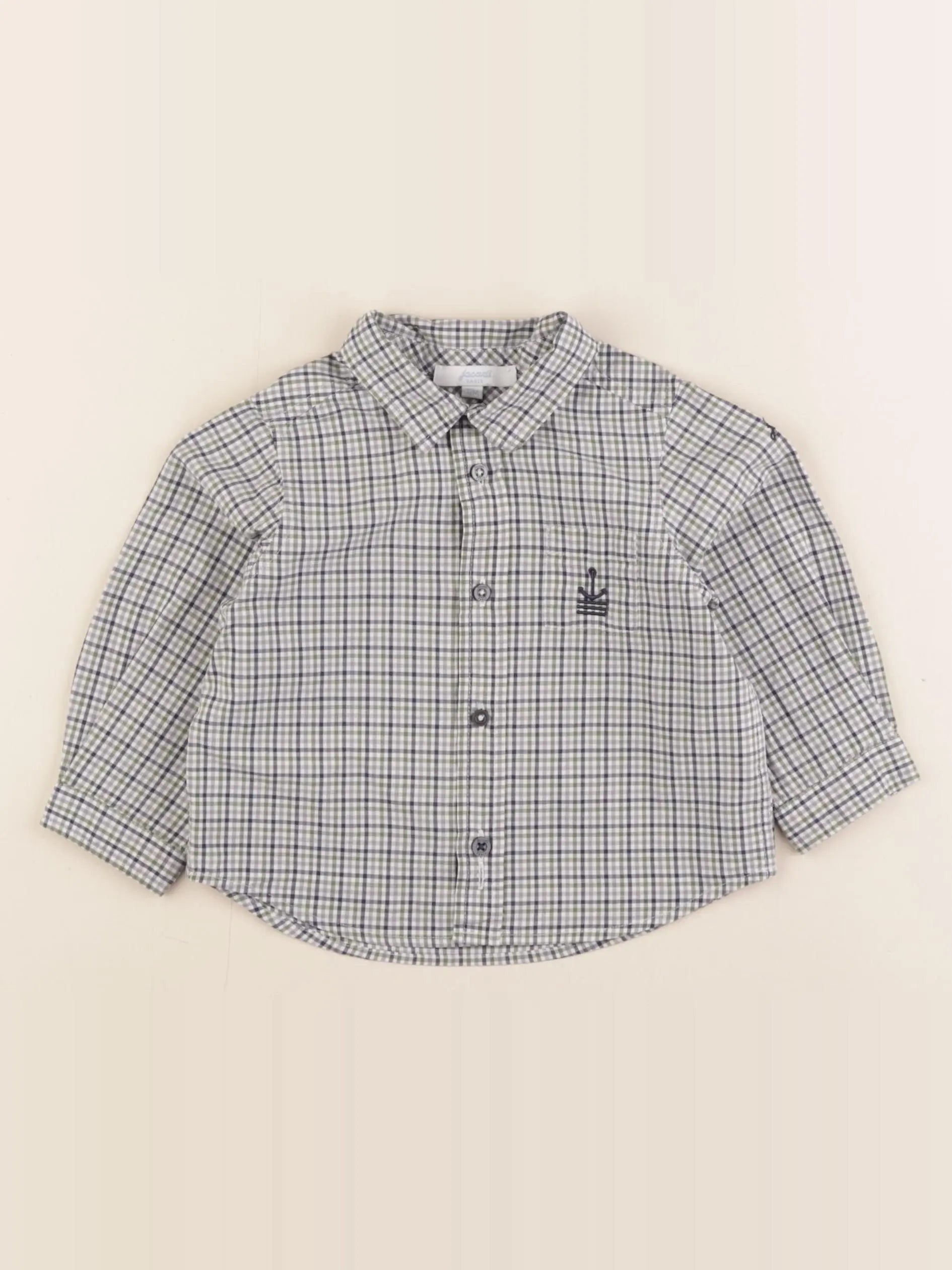 Jacadi - chemise bleu, vert - 12 mois