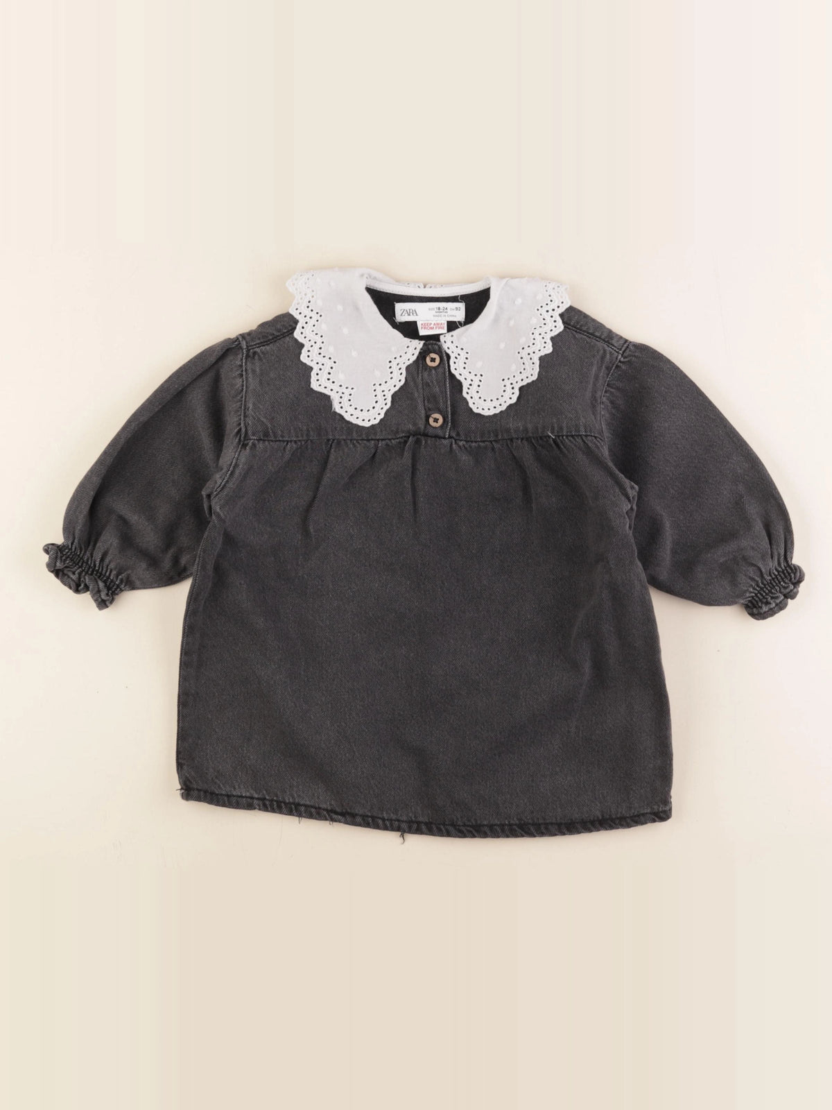 Zara - robe noir, gris - 18/24 mois